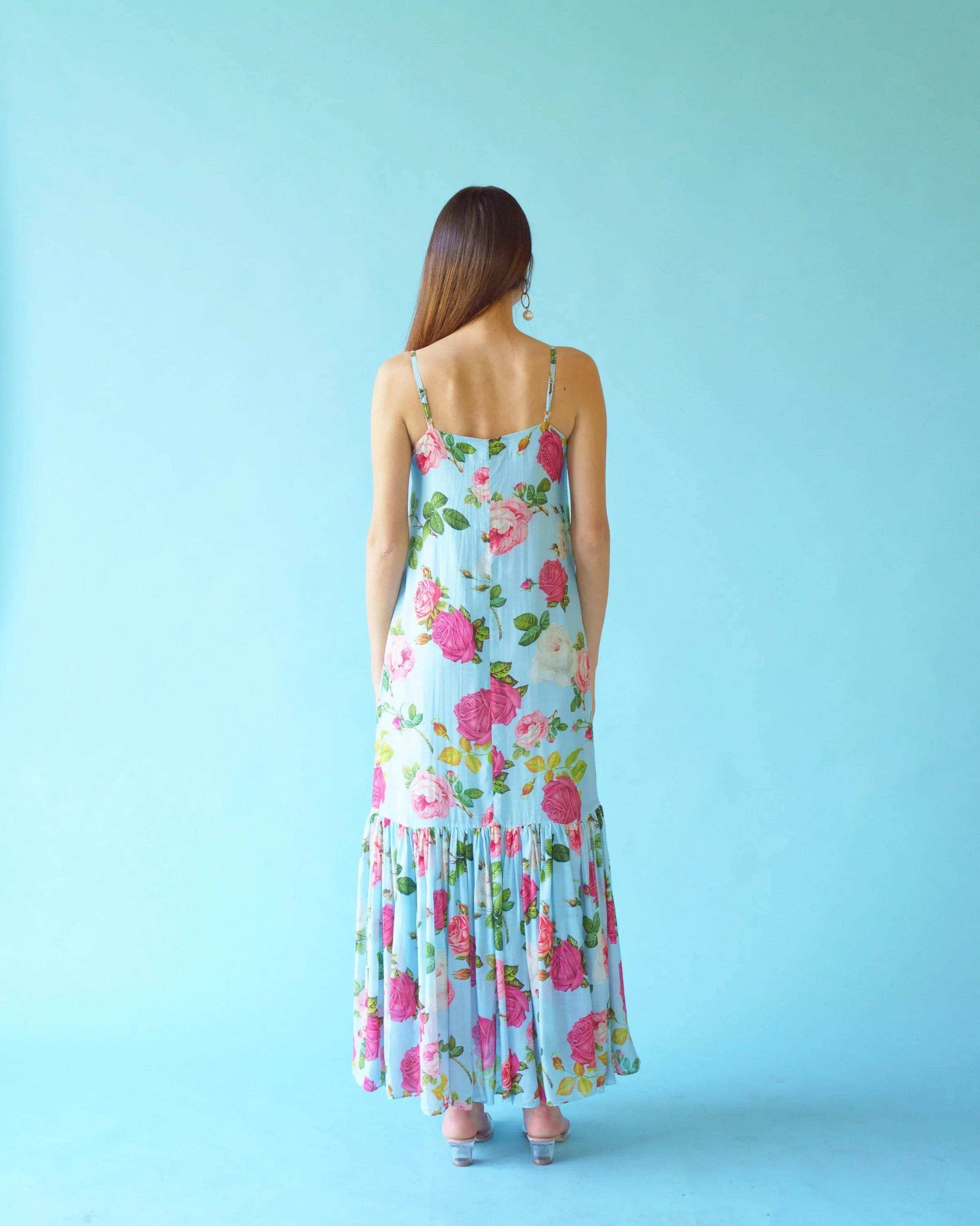 SAGA Slip Dress - Blue - Monk & Mei