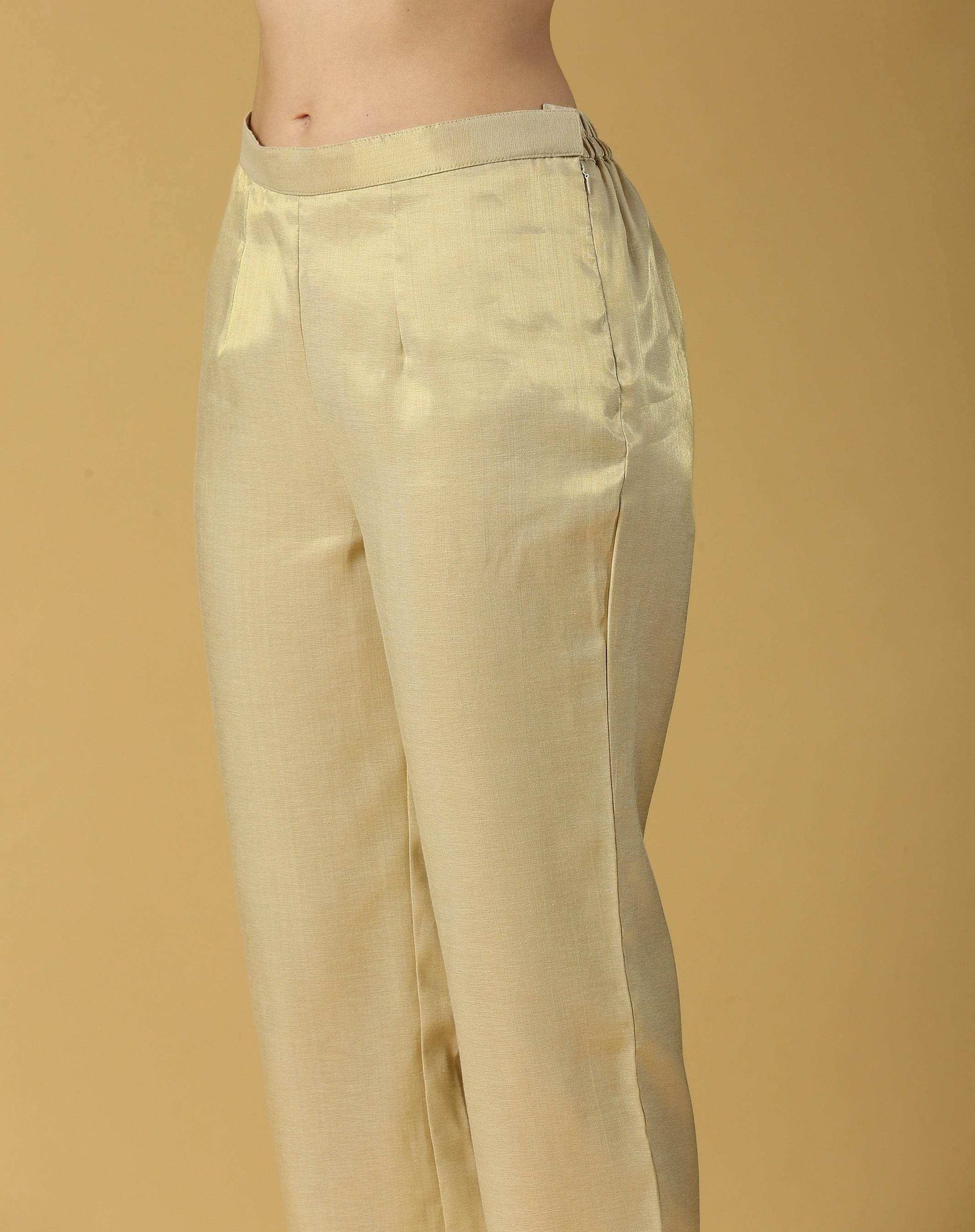 Nusrat Pant Bottoms-Gold - Monk & Mei