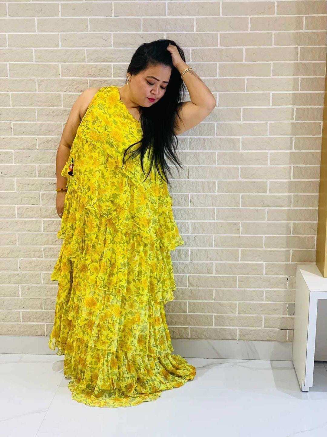 Pari Ruffled Gown - Yellow - Monk & Mei