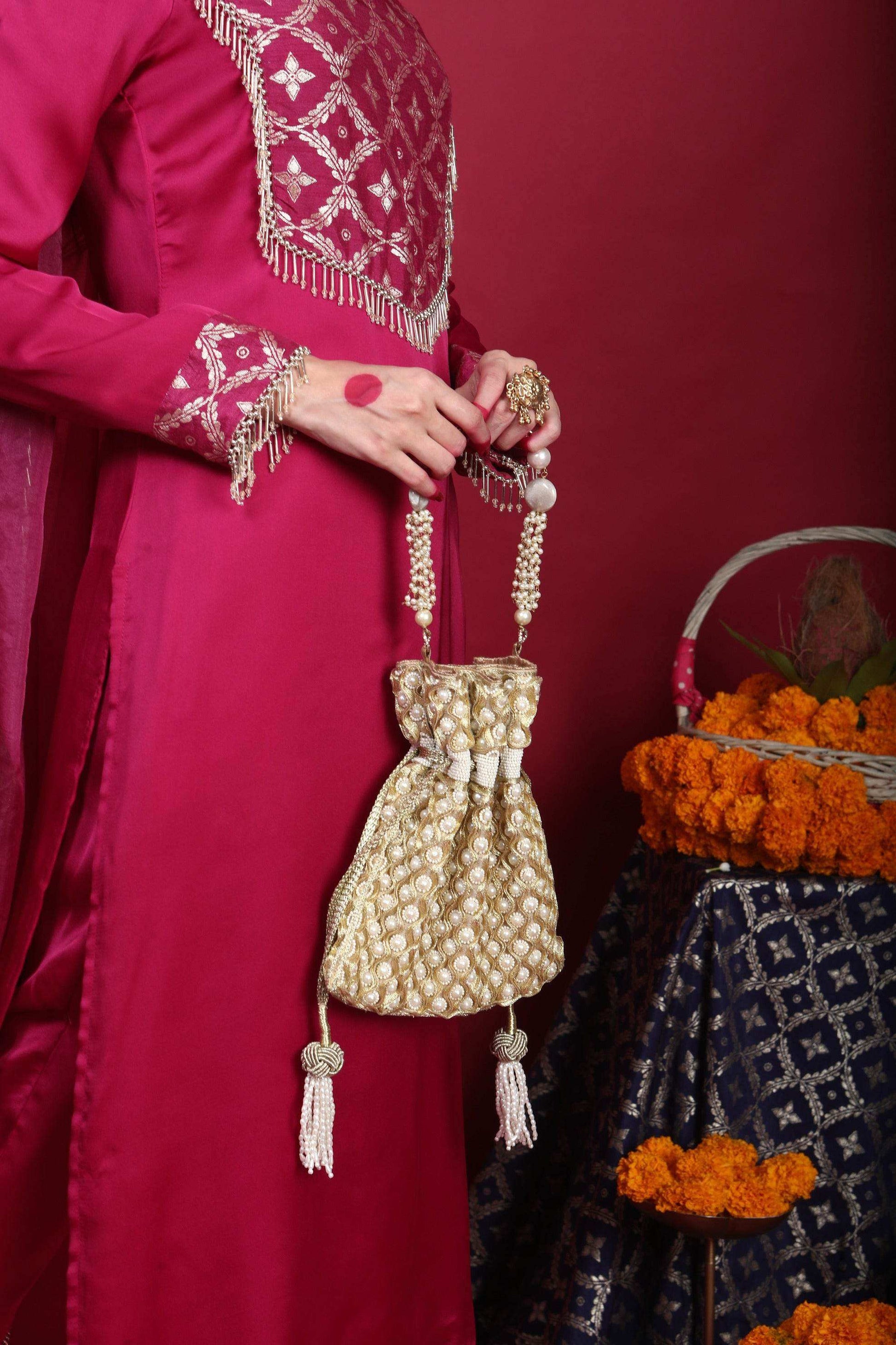 Isha-Cold-shoulder kurta set-Plum Purple - Monk & Mei