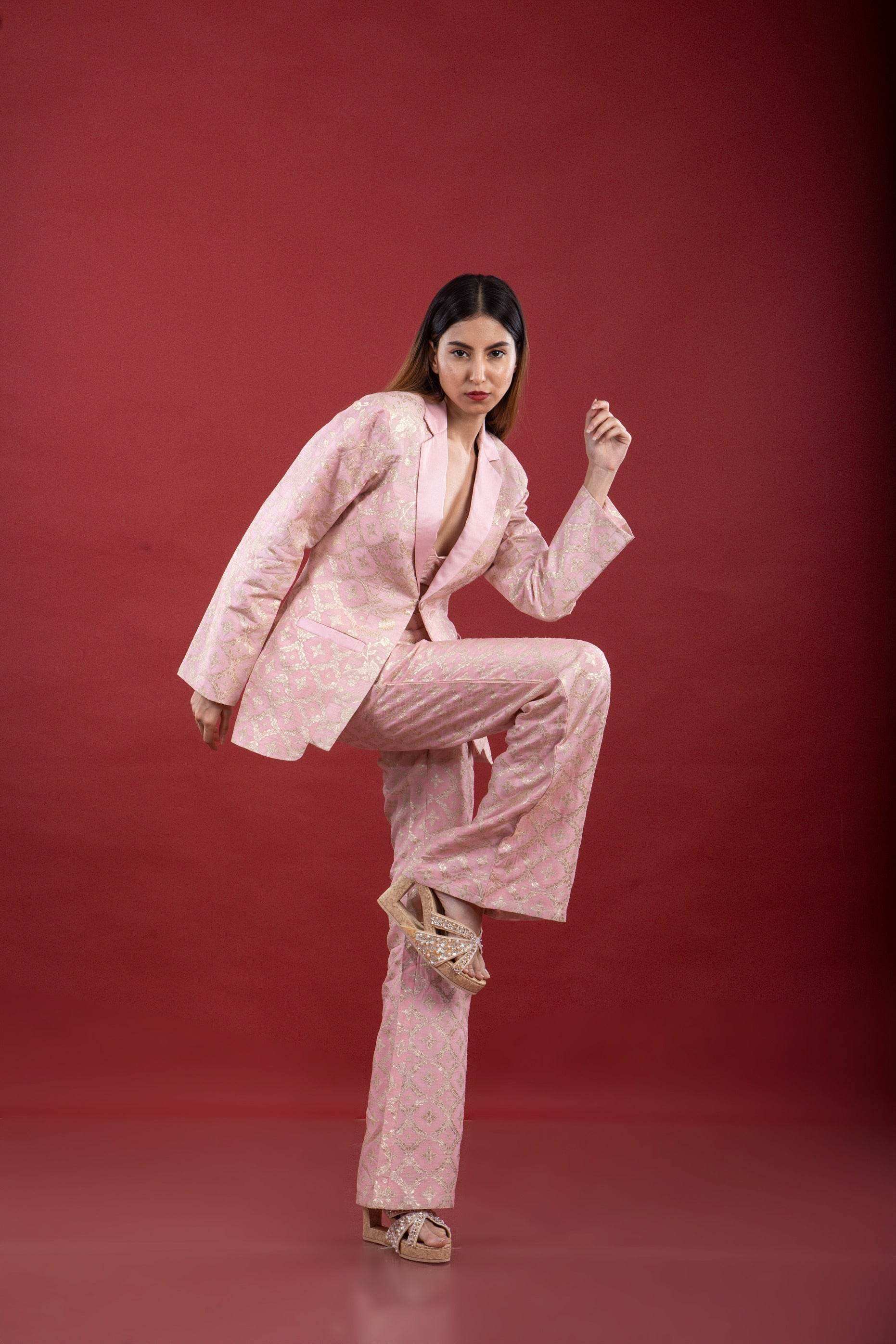Bijli - Blazer Set - Blush Pink - Monk & Mei