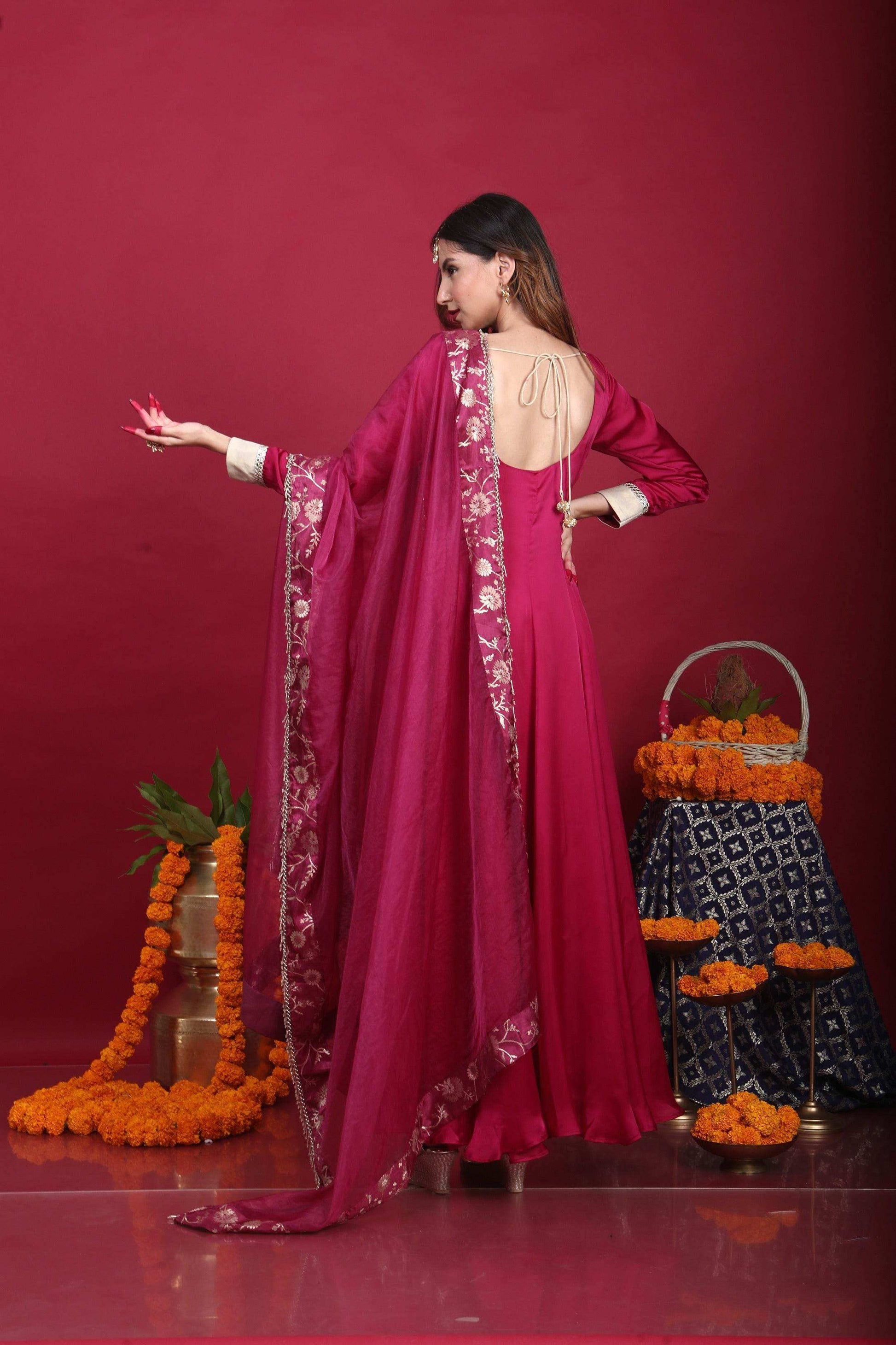 Satya-Angrakha Set-Plum Purple - Monk & Mei