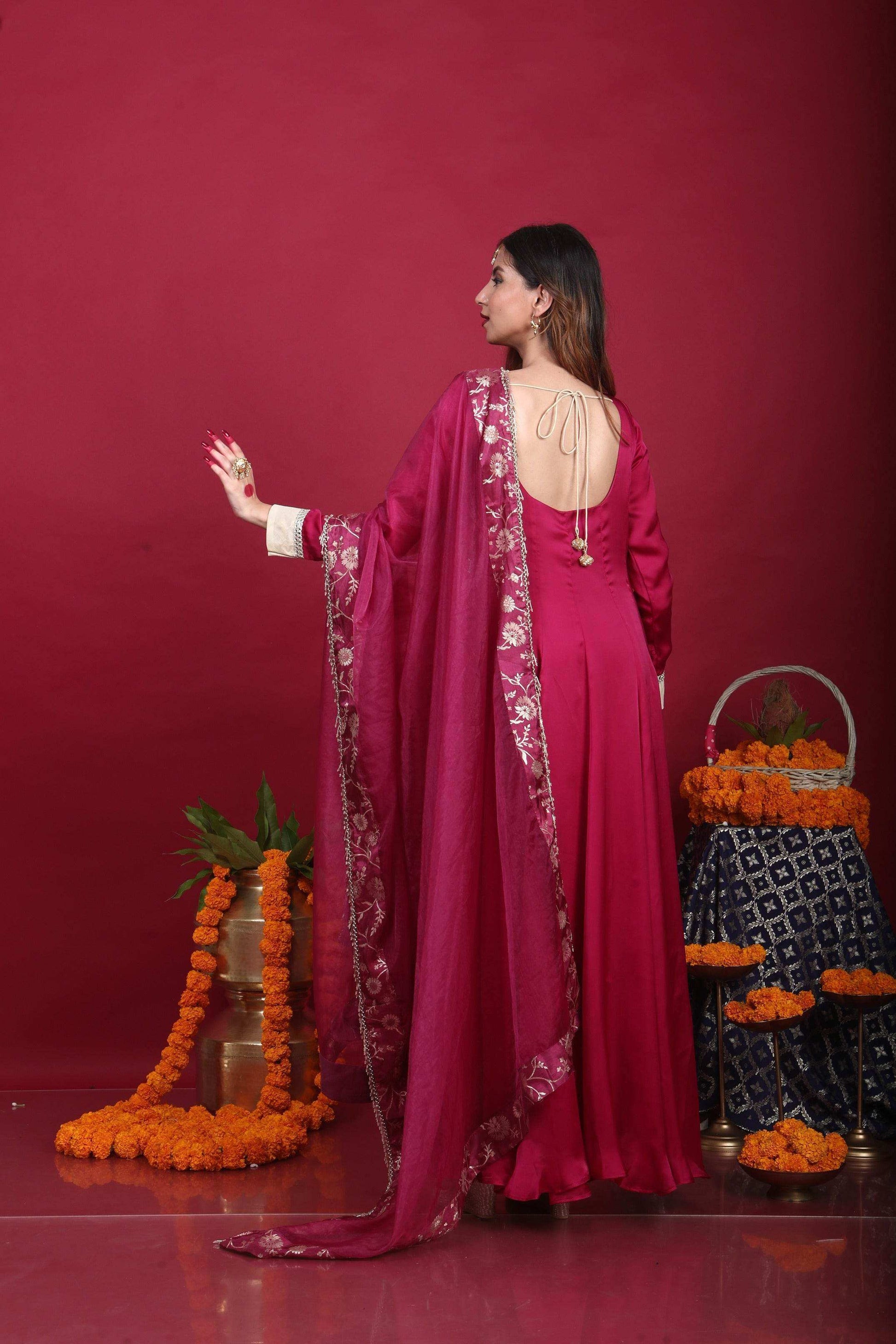 Satya-Angrakha Set-Plum Purple - Monk & Mei