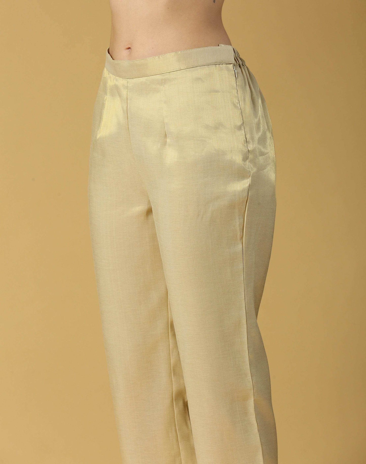 Nusrat Pant Bottoms-Gold - Monk & Mei
