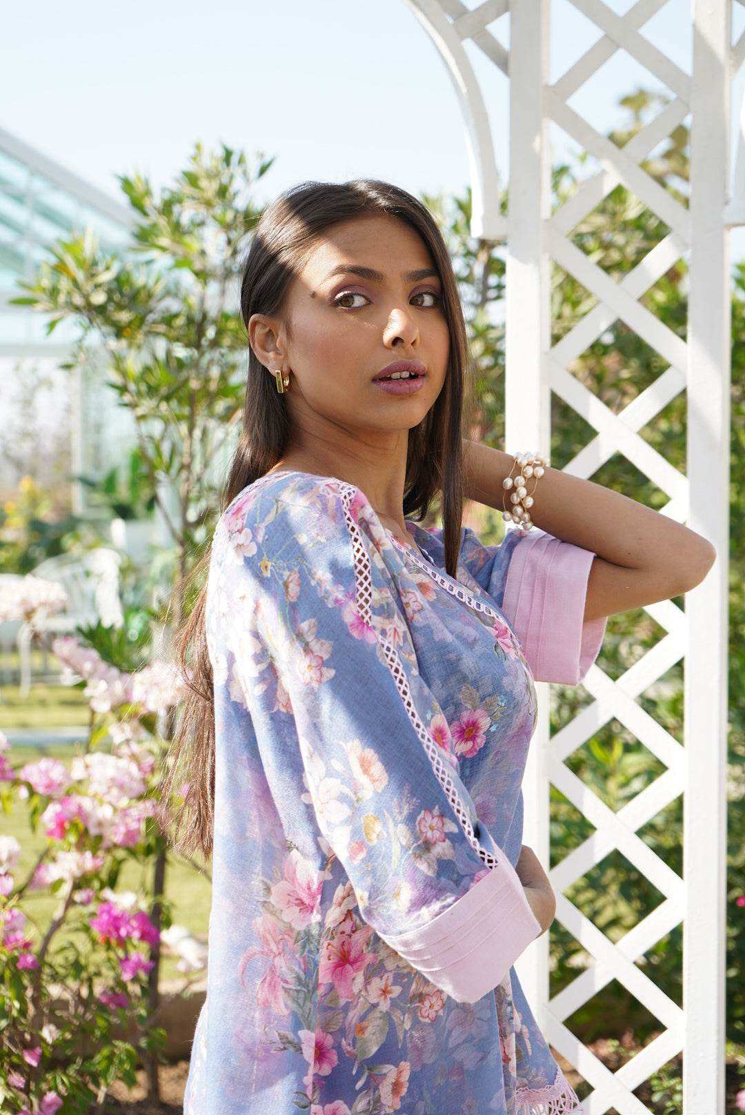 Daphne Kaftan Top - Blue - Monk & Mei