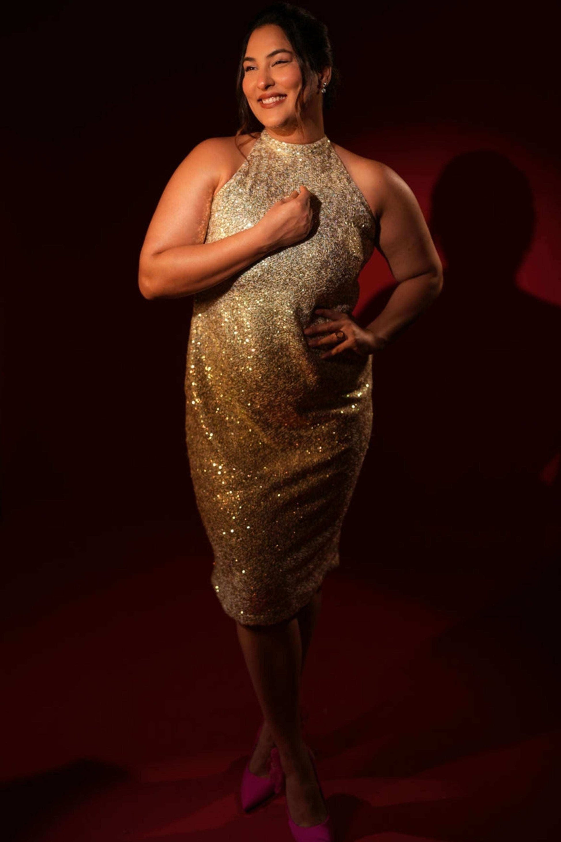 Swarovski - Halter Neck Dress - Monk & Mei