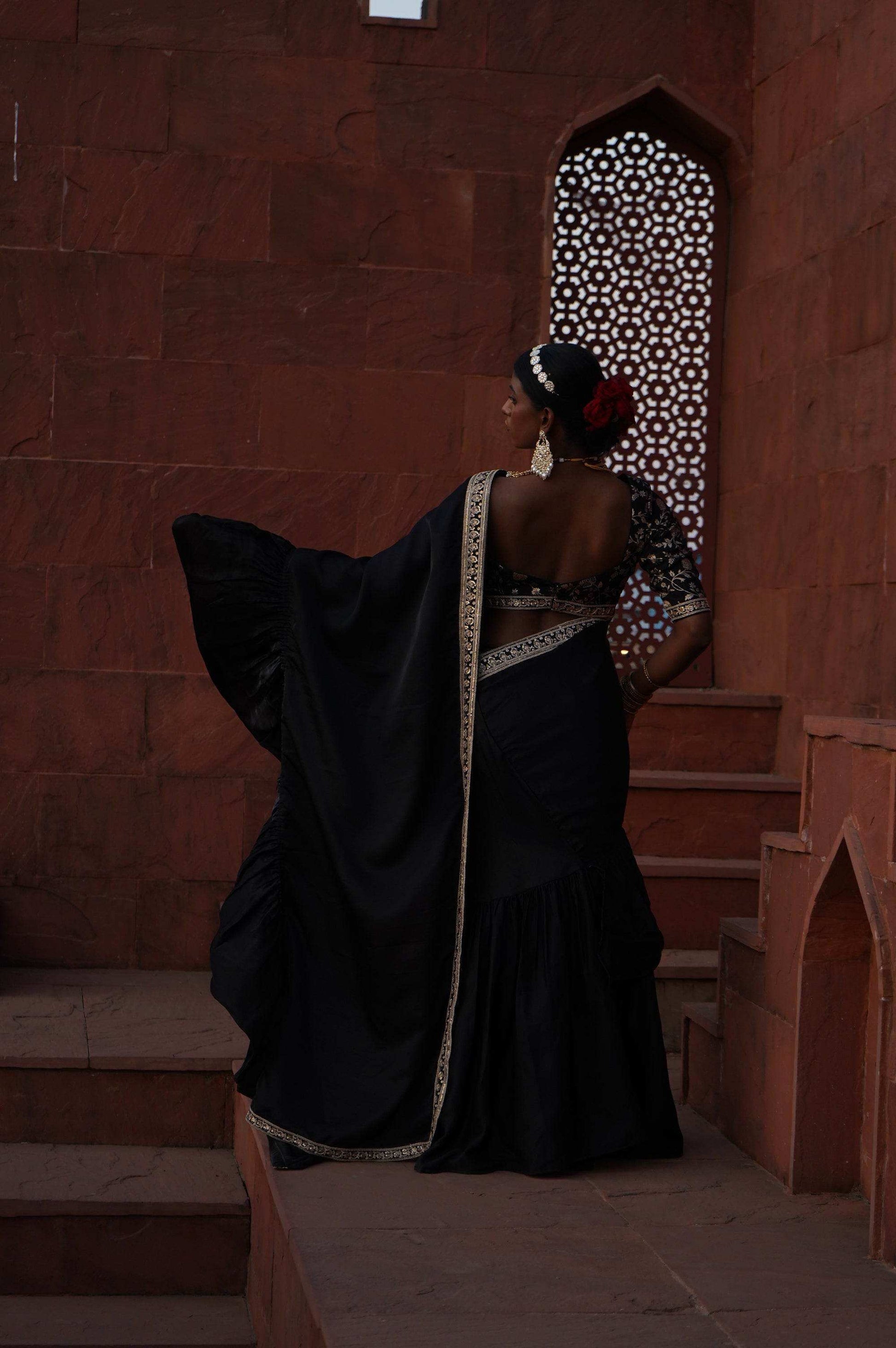 Uzma Pre Draped Saree set - Monk & Mei