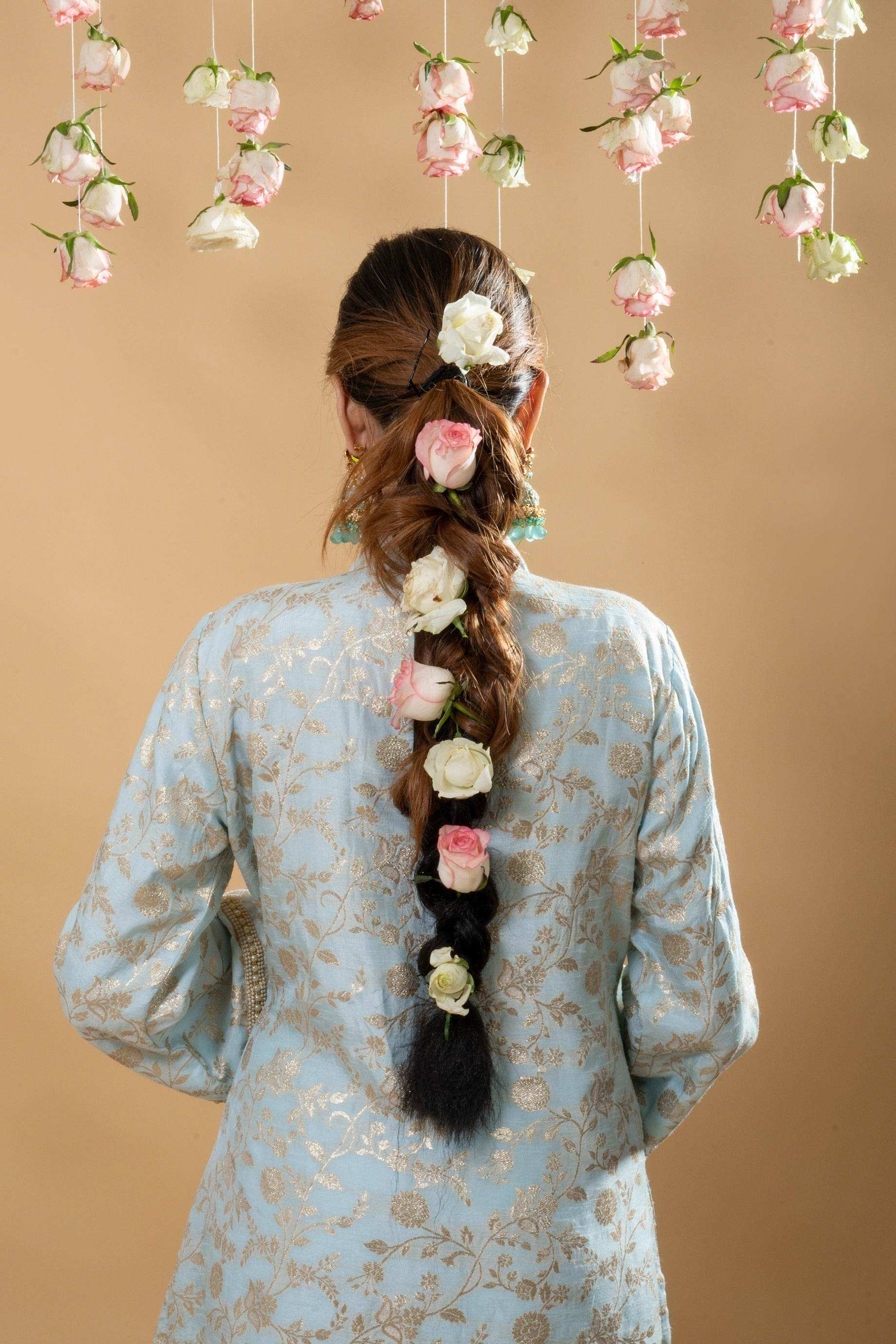 Meena Pakistani Kurta Set - Powder Blue - Monk & Mei
