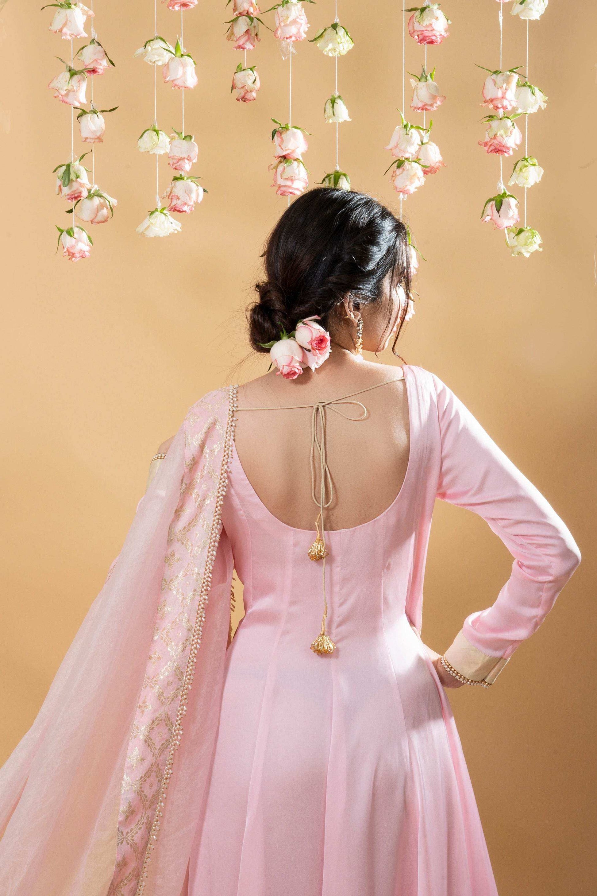 Satya - Angrakha Set - Blush Pink - Monk & Mei