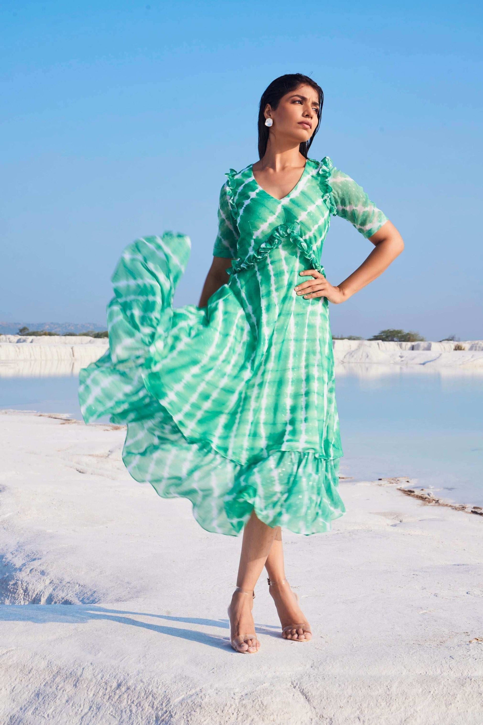 MIDAS Dress - Green - Monk & Mei