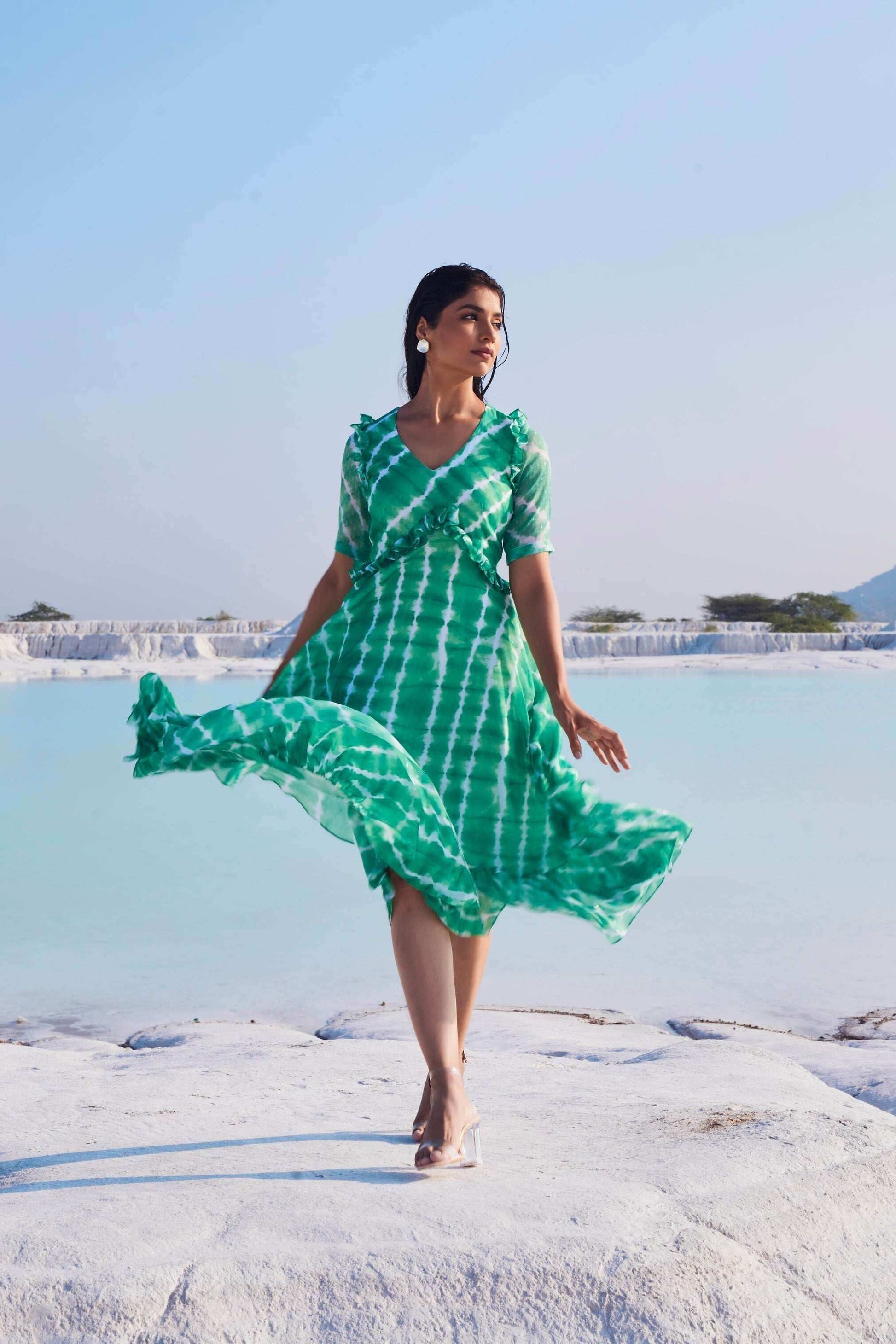 MIDAS Dress - Green - Monk & Mei