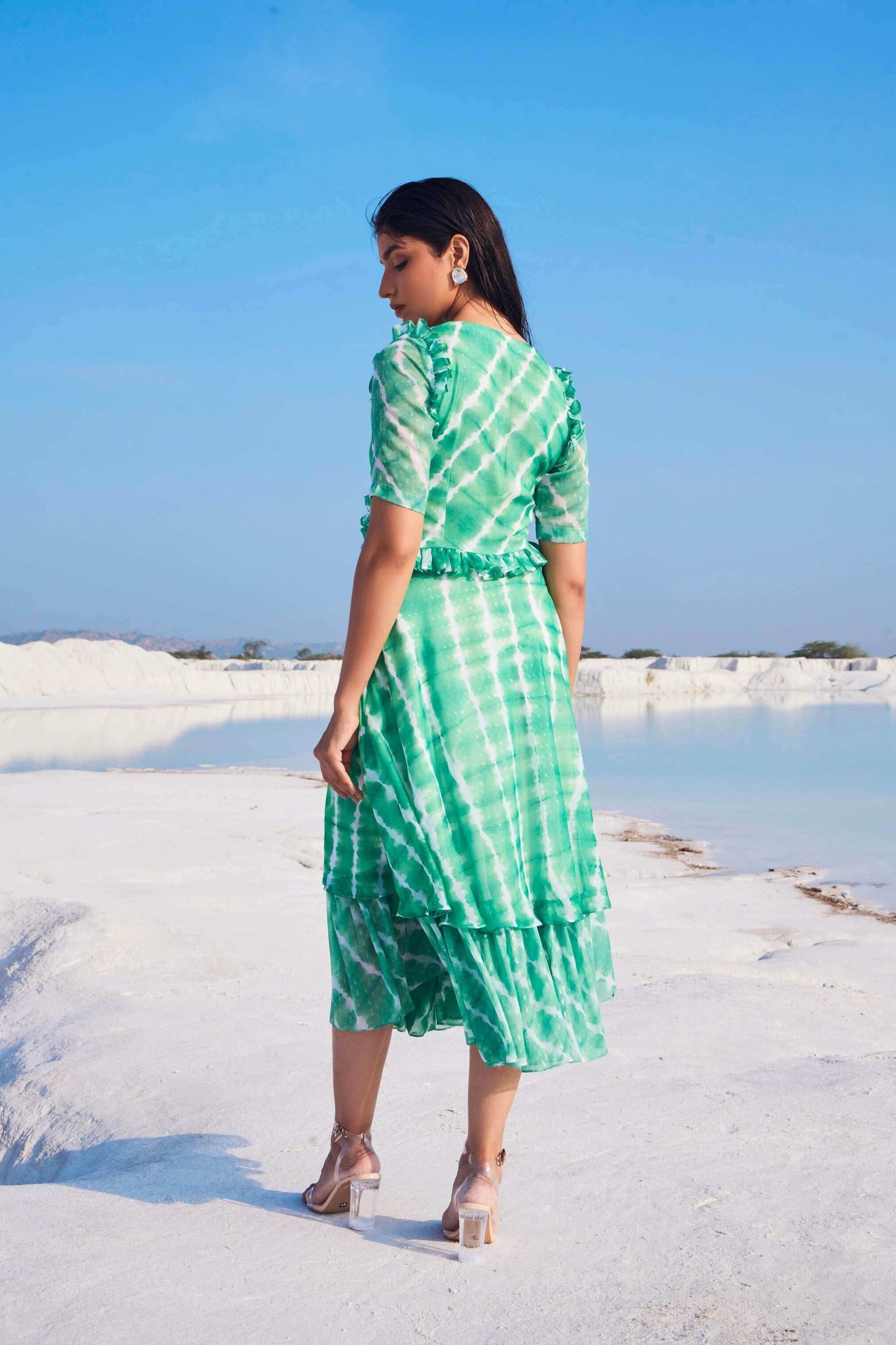 MIDAS Dress - Green - Monk & Mei
