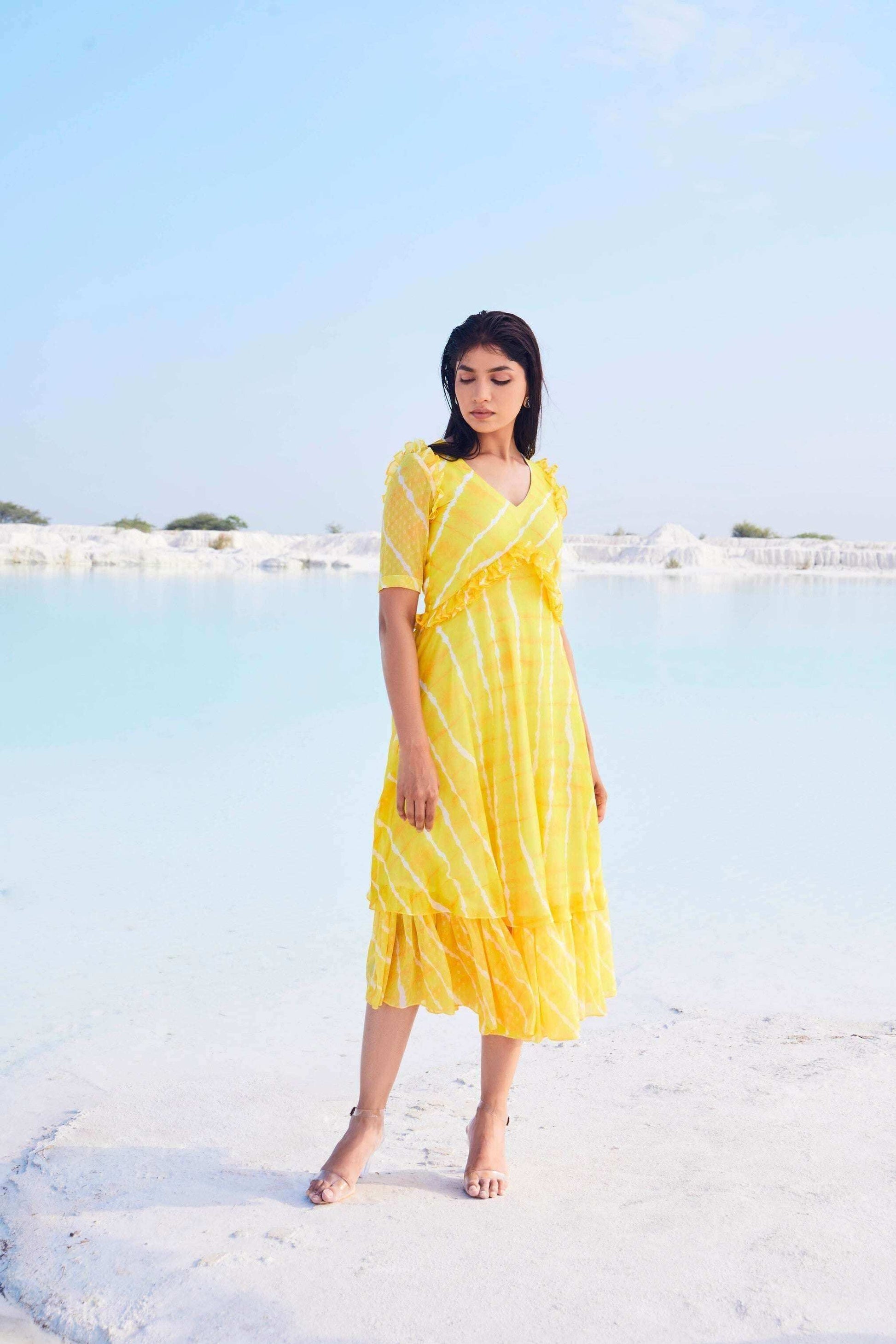 MIDAS Dress - Yellow - Monk & Mei