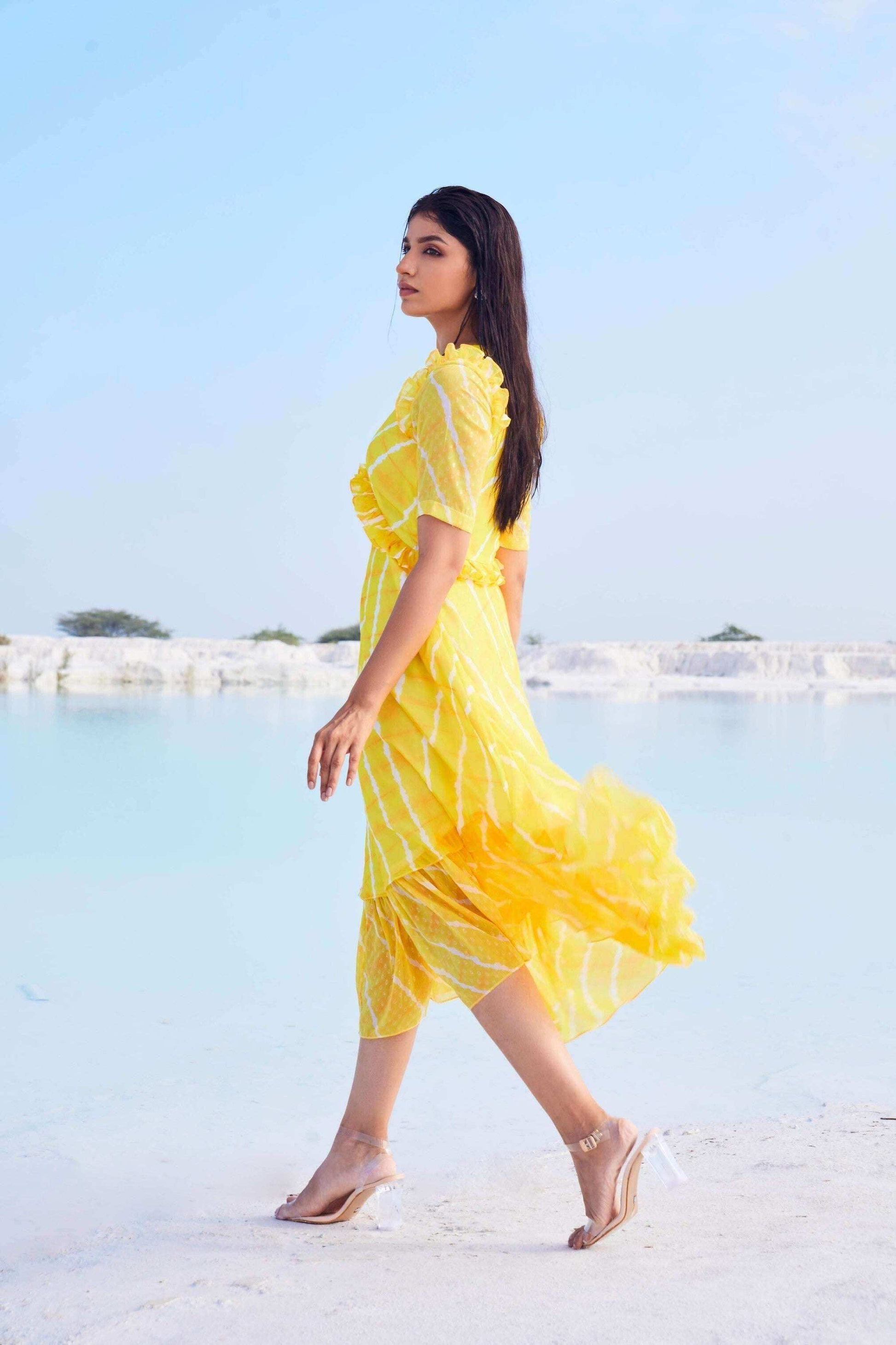 MIDAS Dress - Yellow - Monk & Mei