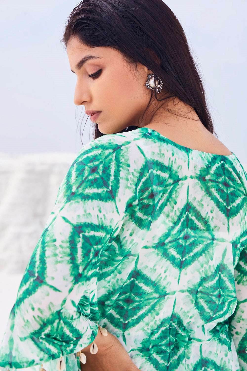 EVE KAFTAN WITH SLIP - Green - Monk & Mei