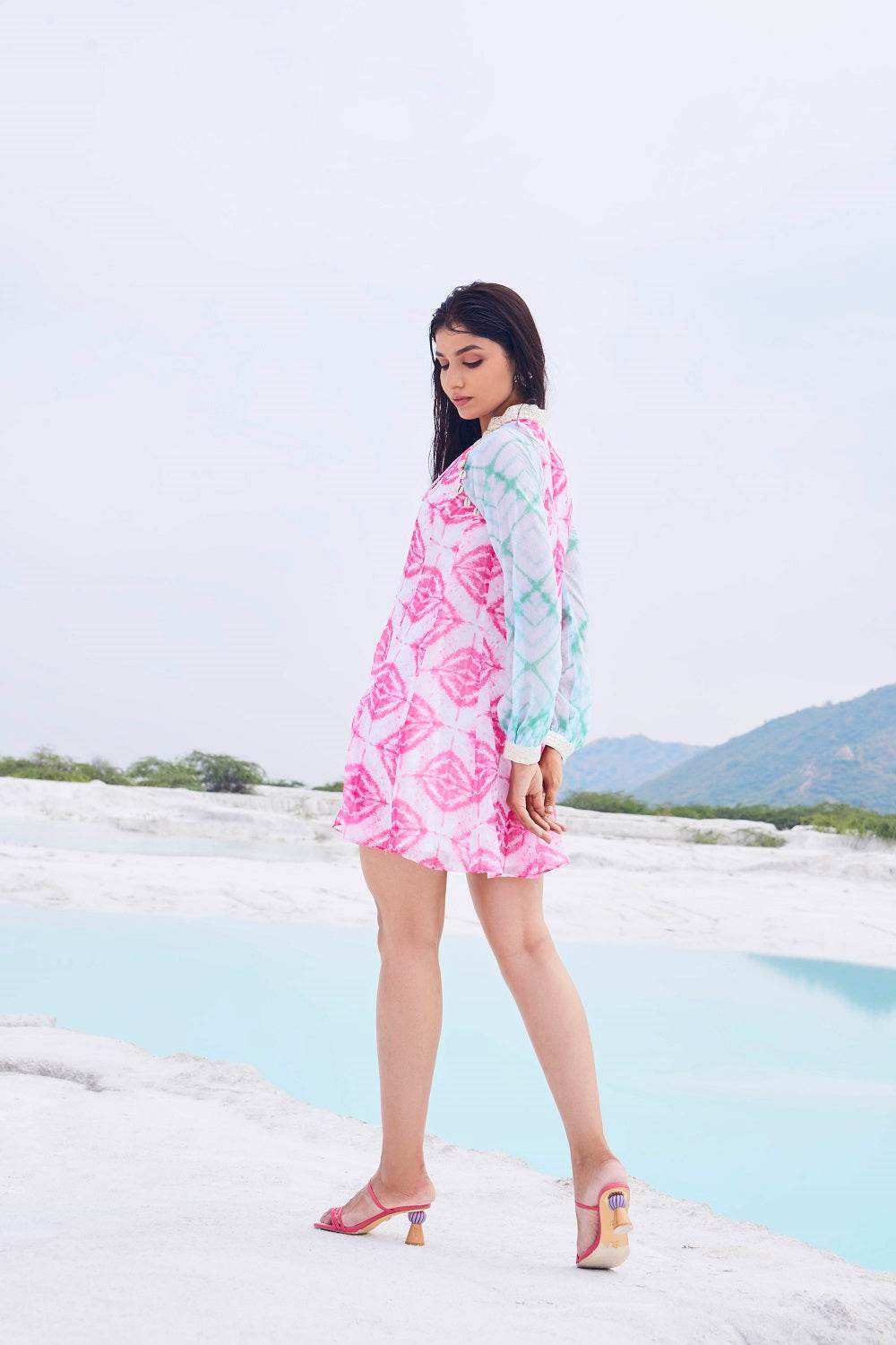 HELENA FLOWY DRESS - Pink Monk & Mei HELENA FLOWY DRESS - Pink Monk & Mei