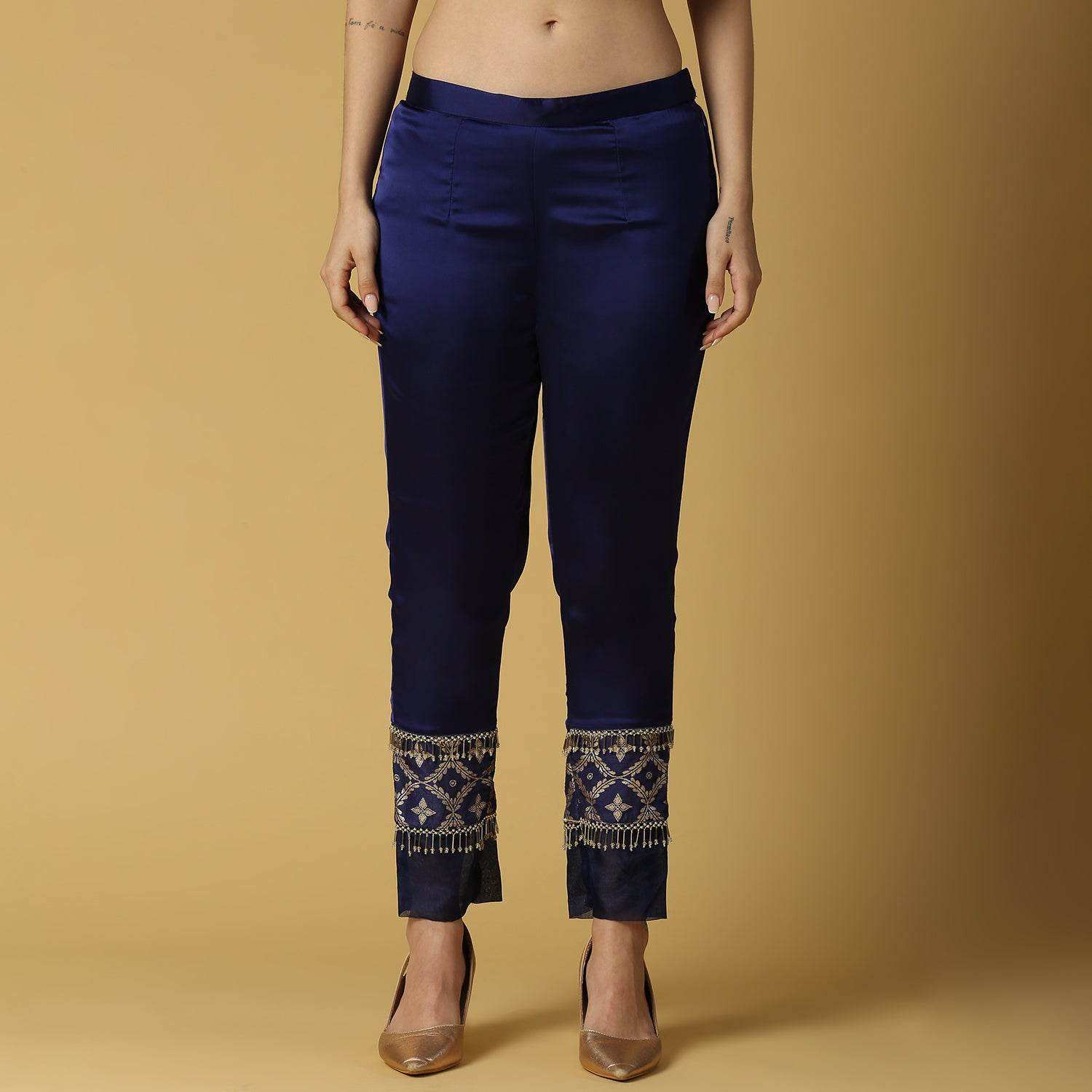 Kala-Sleeveless Kurta Set-Deep Blue - Monk & Mei