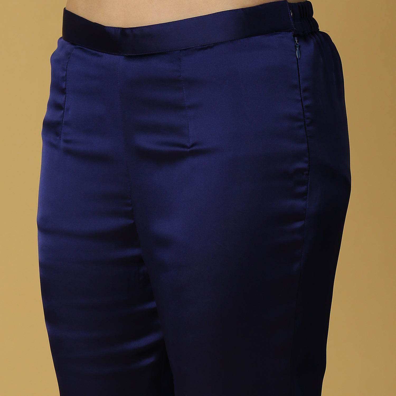 Kala-Sleeveless Kurta Set-Deep Blue - Monk & Mei