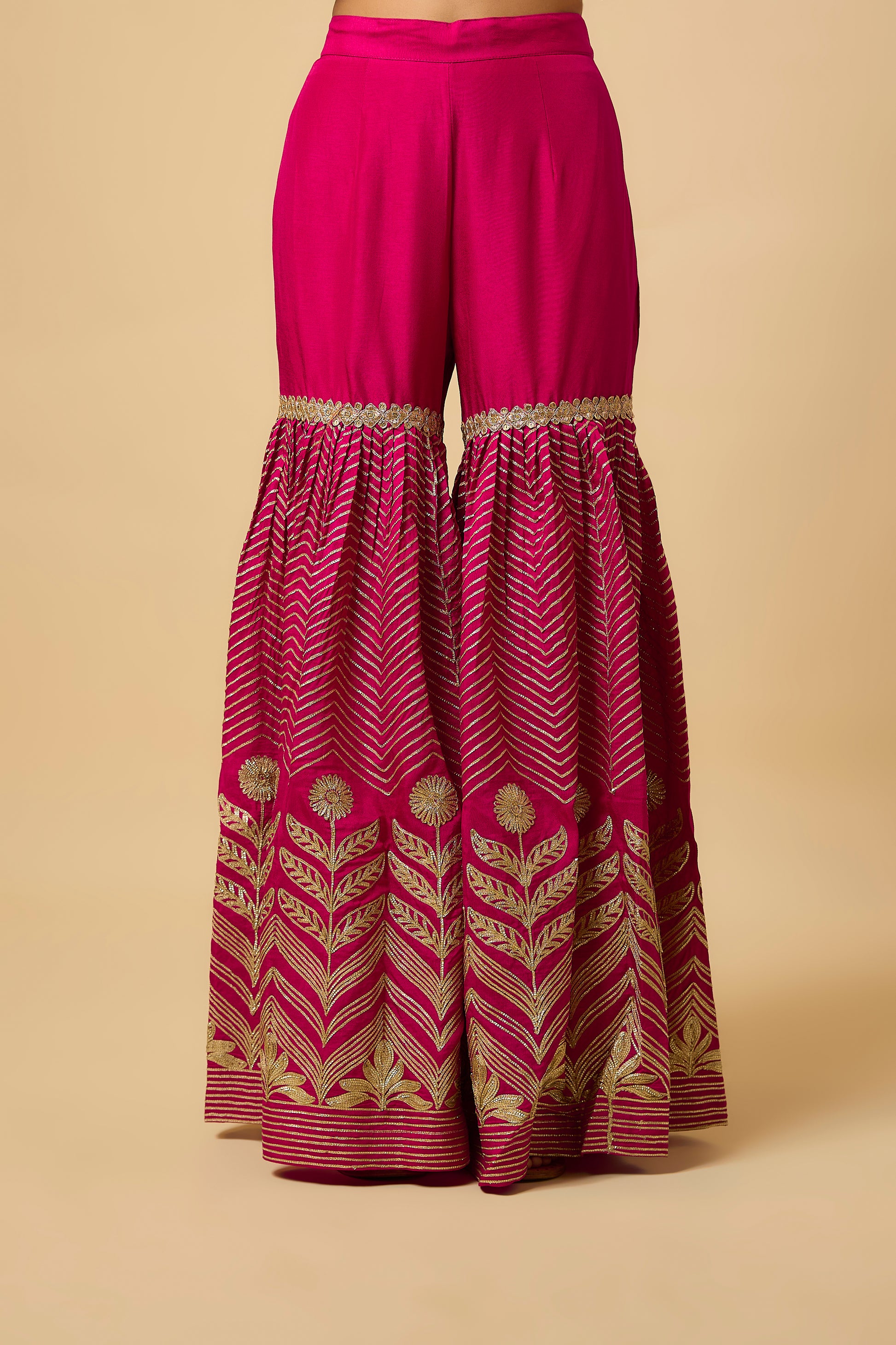 Rani - Sharara, kurta & Dupatta - Fuschia Pink