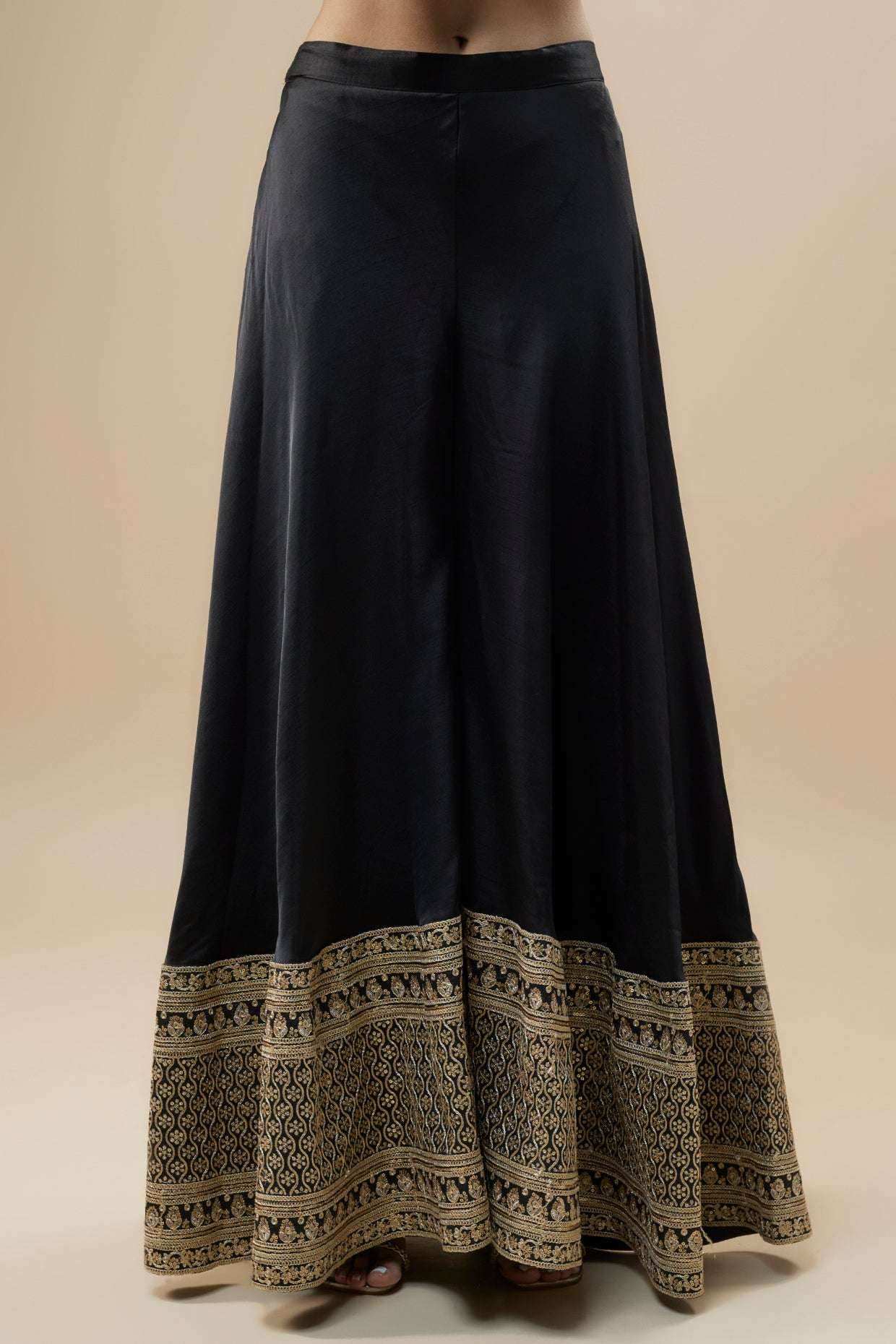 HAFSA Peplum Top with Silk sharara - Monk & Mei