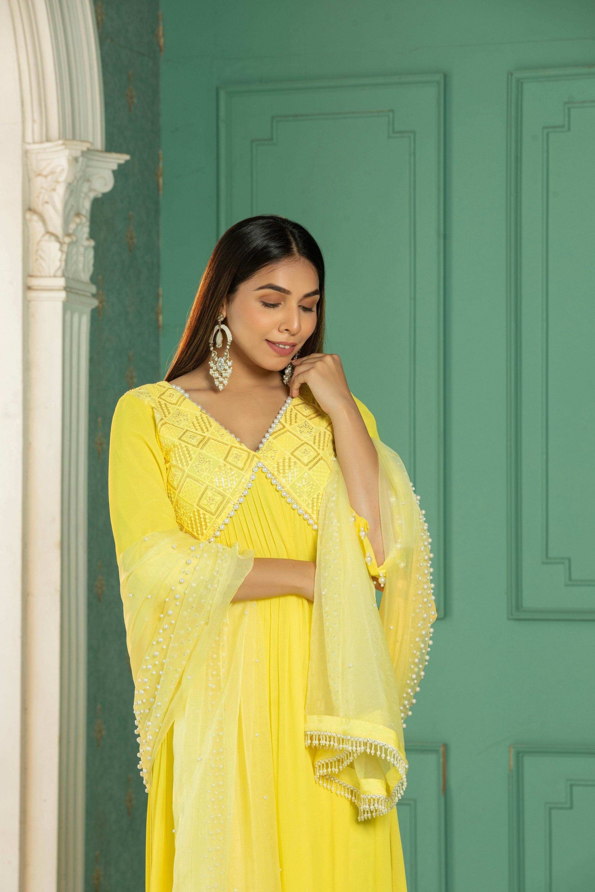 PEARL - Kurta Set -Sunshine Yellow - Monk & Mei