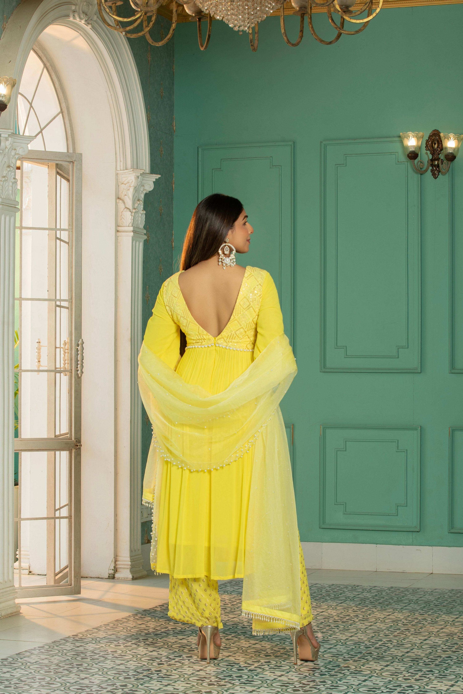 PEARL - Kurta Set -Sunshine Yellow - Monk & Mei