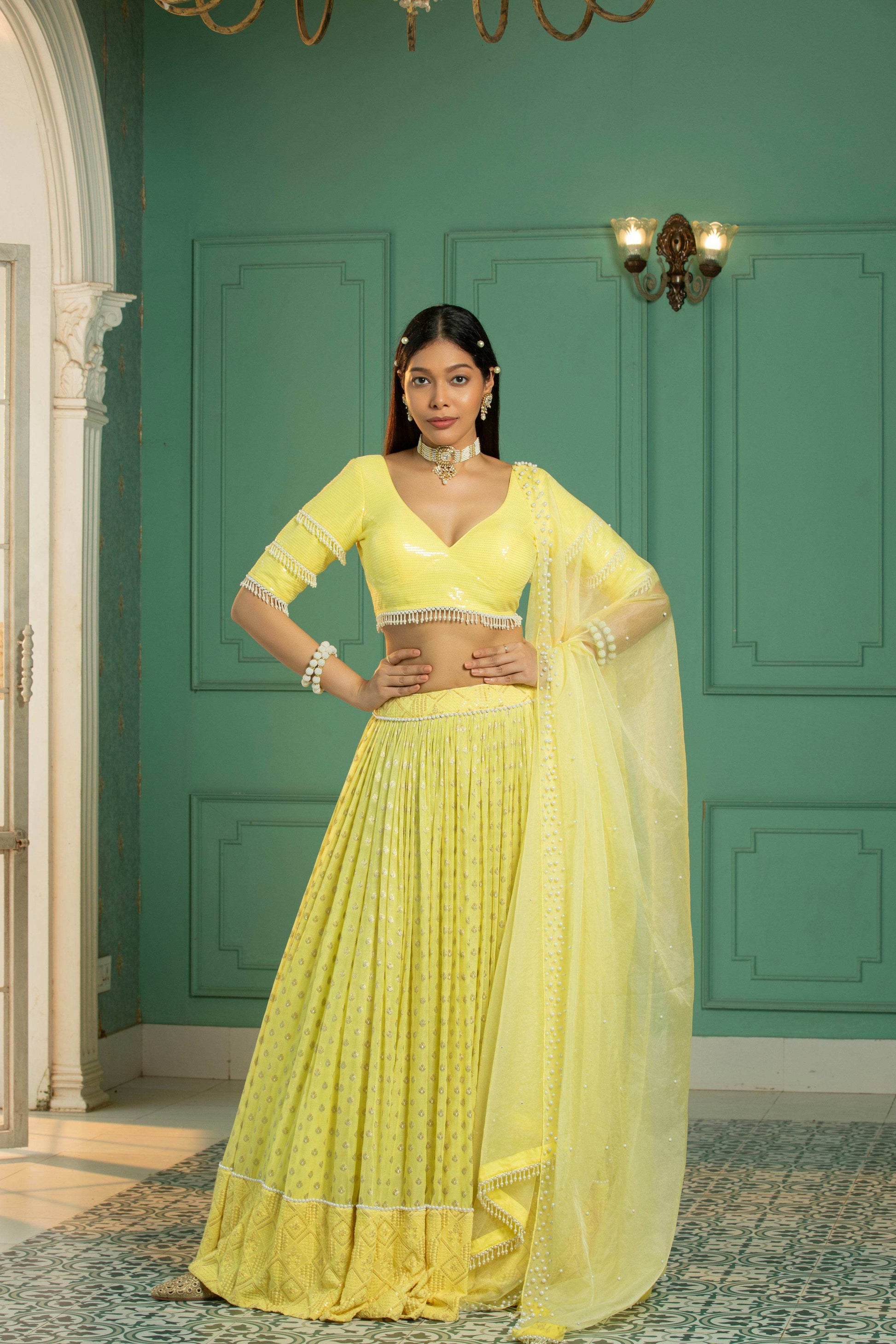 IVY - Lehenga Set - Sunshine Yellow - Monk & Mei