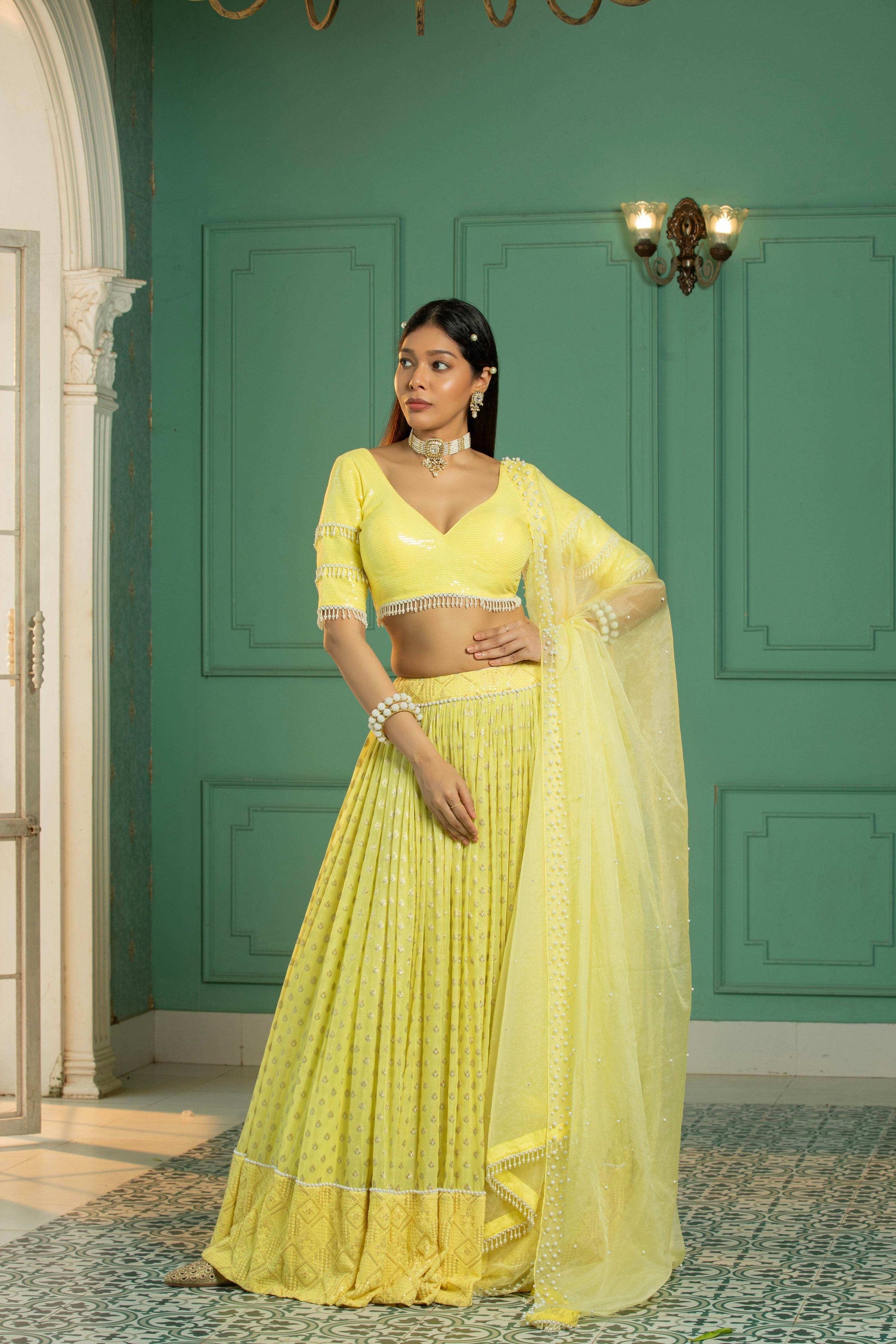 IVY - Lehenga Set - Sunshine Yellow - Monk & Mei