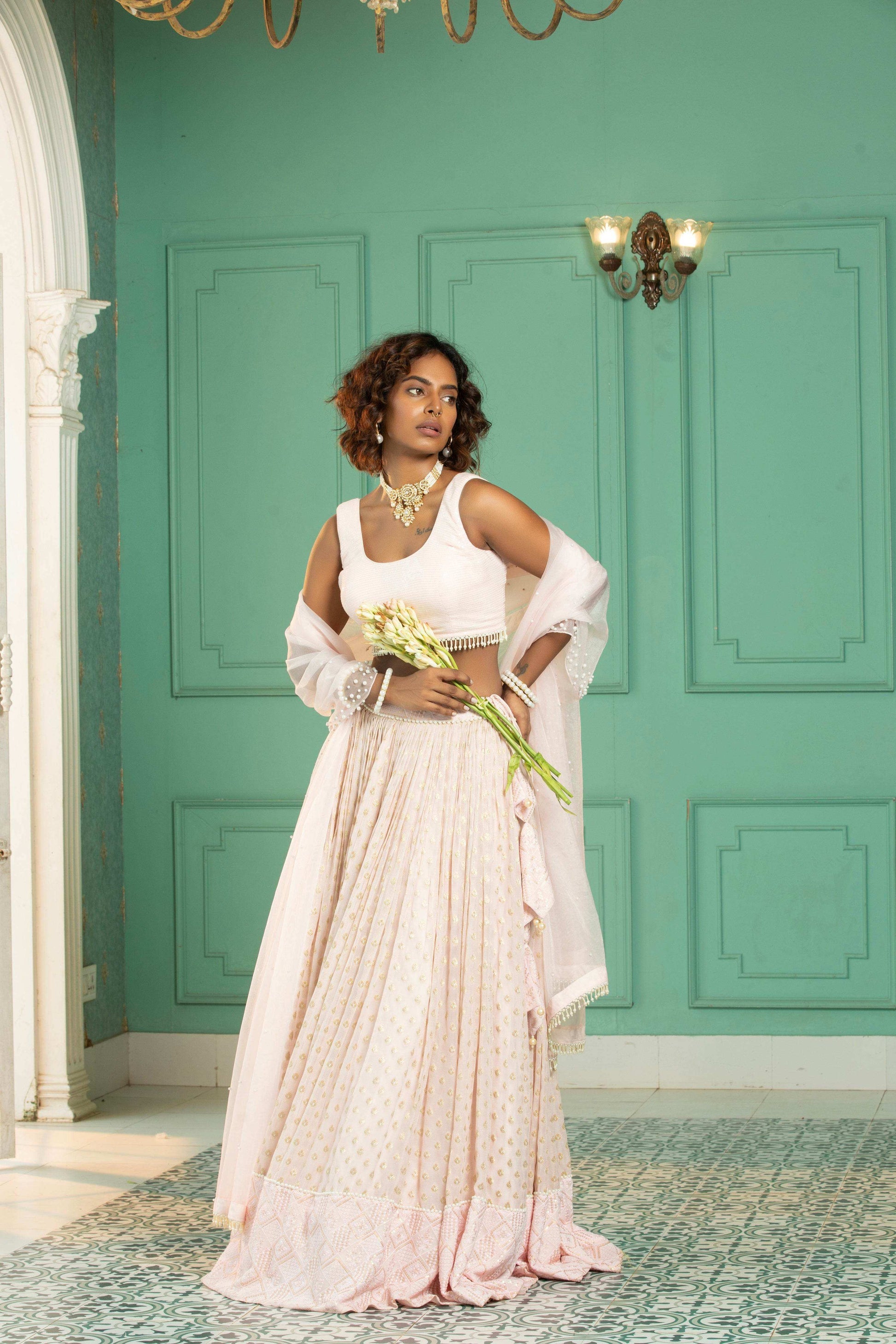 CORAL - Lehenga Set - Rose Pink - Monk & Mei