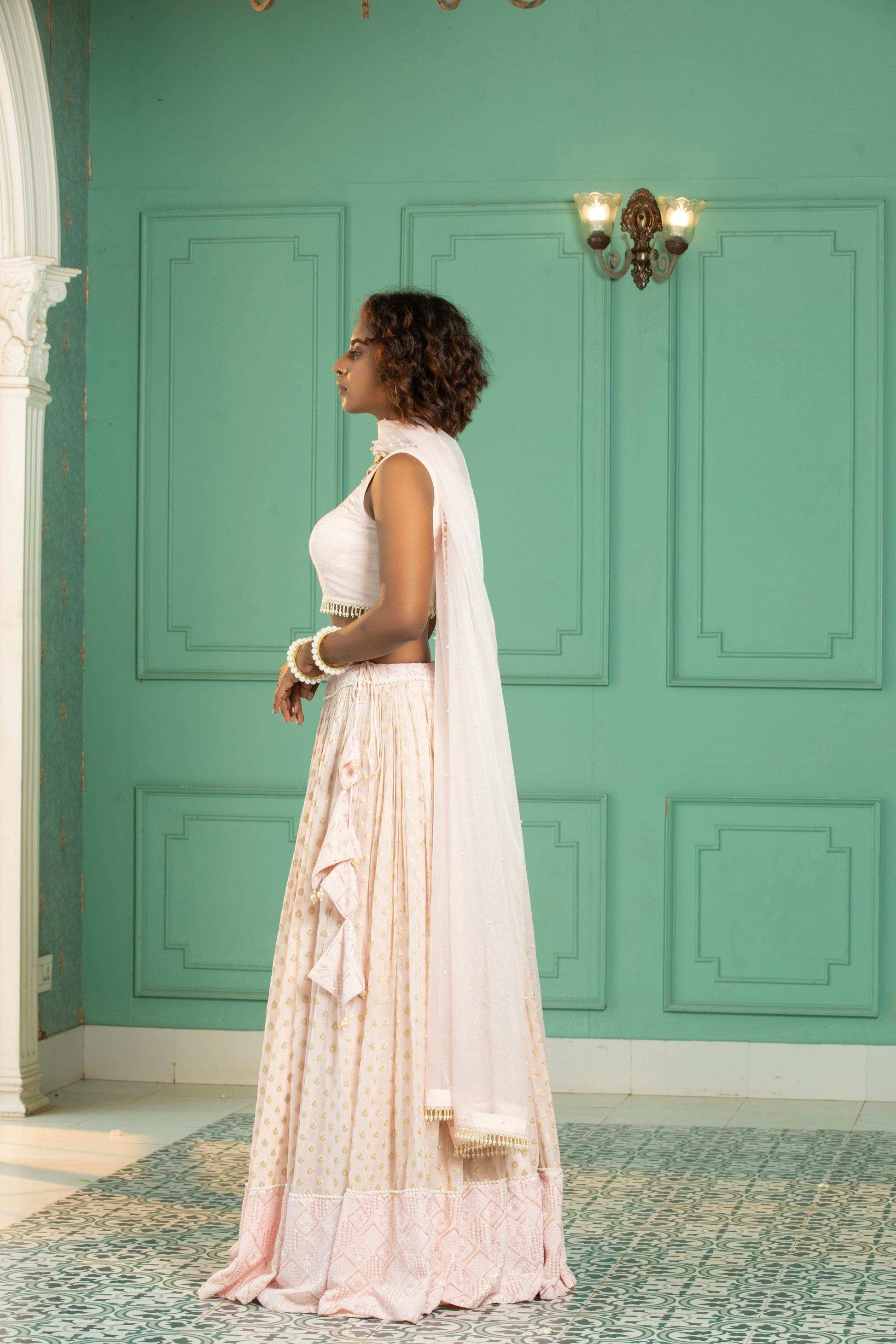 CORAL - Lehenga Set - Rose Pink - Monk & Mei