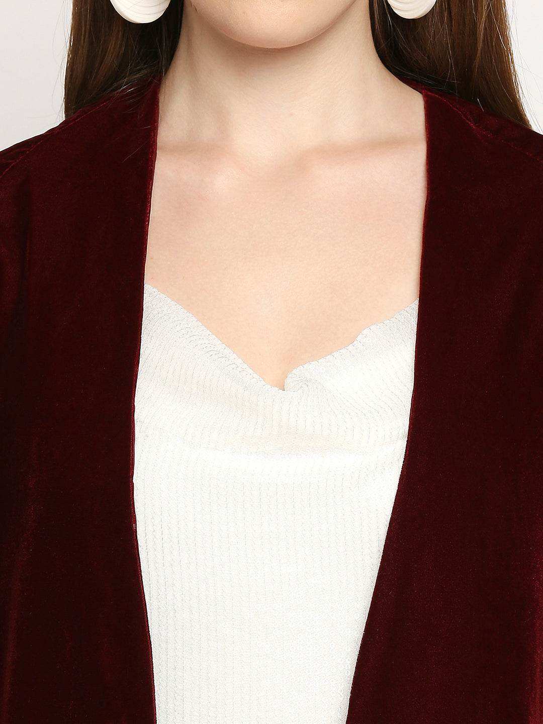 Arzu-Sequin Dress & Cape - Maroon - Monk & Mei