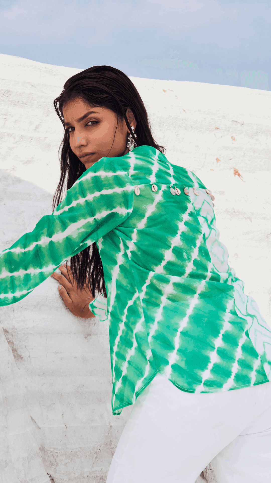 MARIAH SHIRT TOP - Green - Monk & Mei