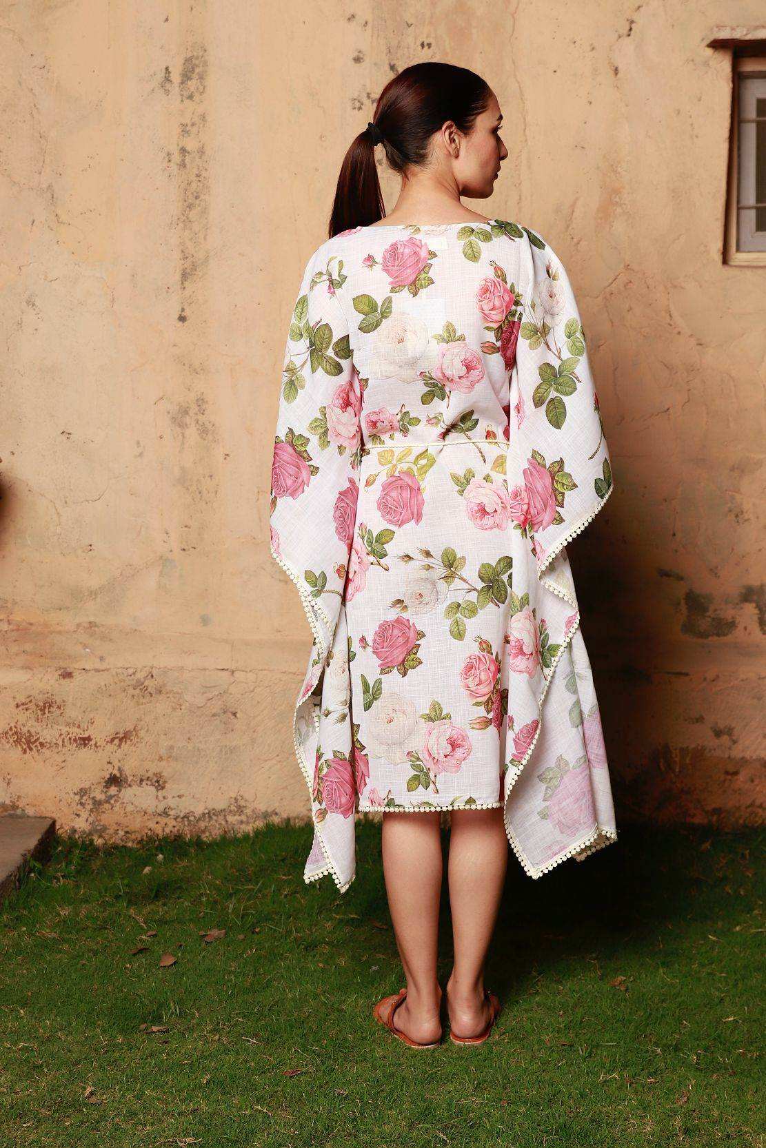 ADA-Rose White Kaftan - Monk & Mei