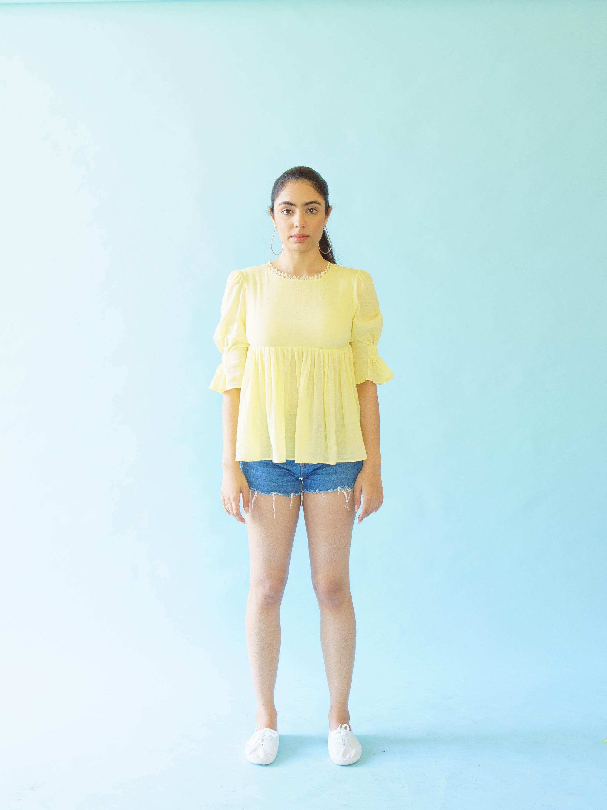 SERENA - TOP - Buttercup yellow - Monk & Mei