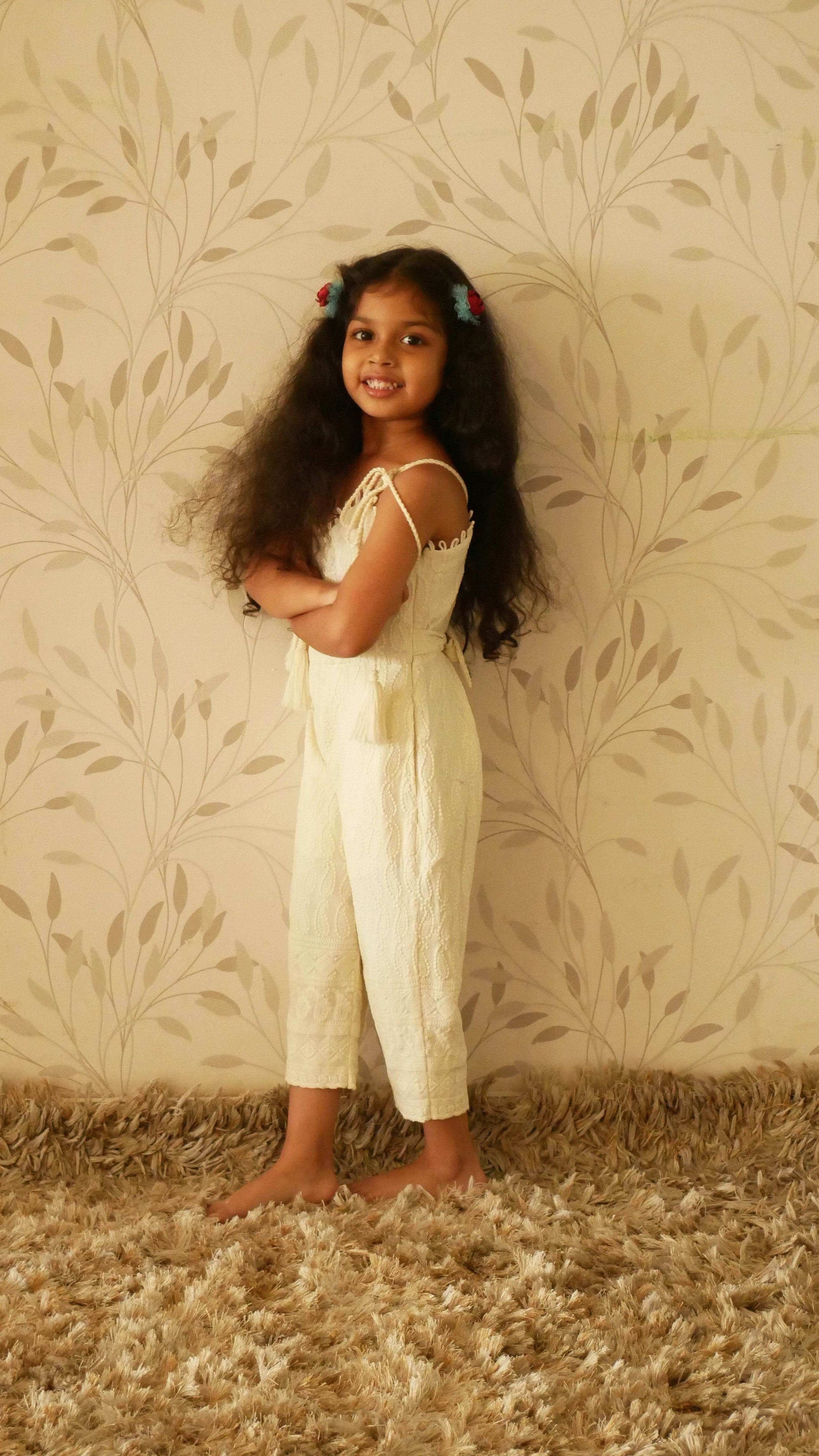 Aiko Embroidered Jumpsuit - Girls - Monk & Mei