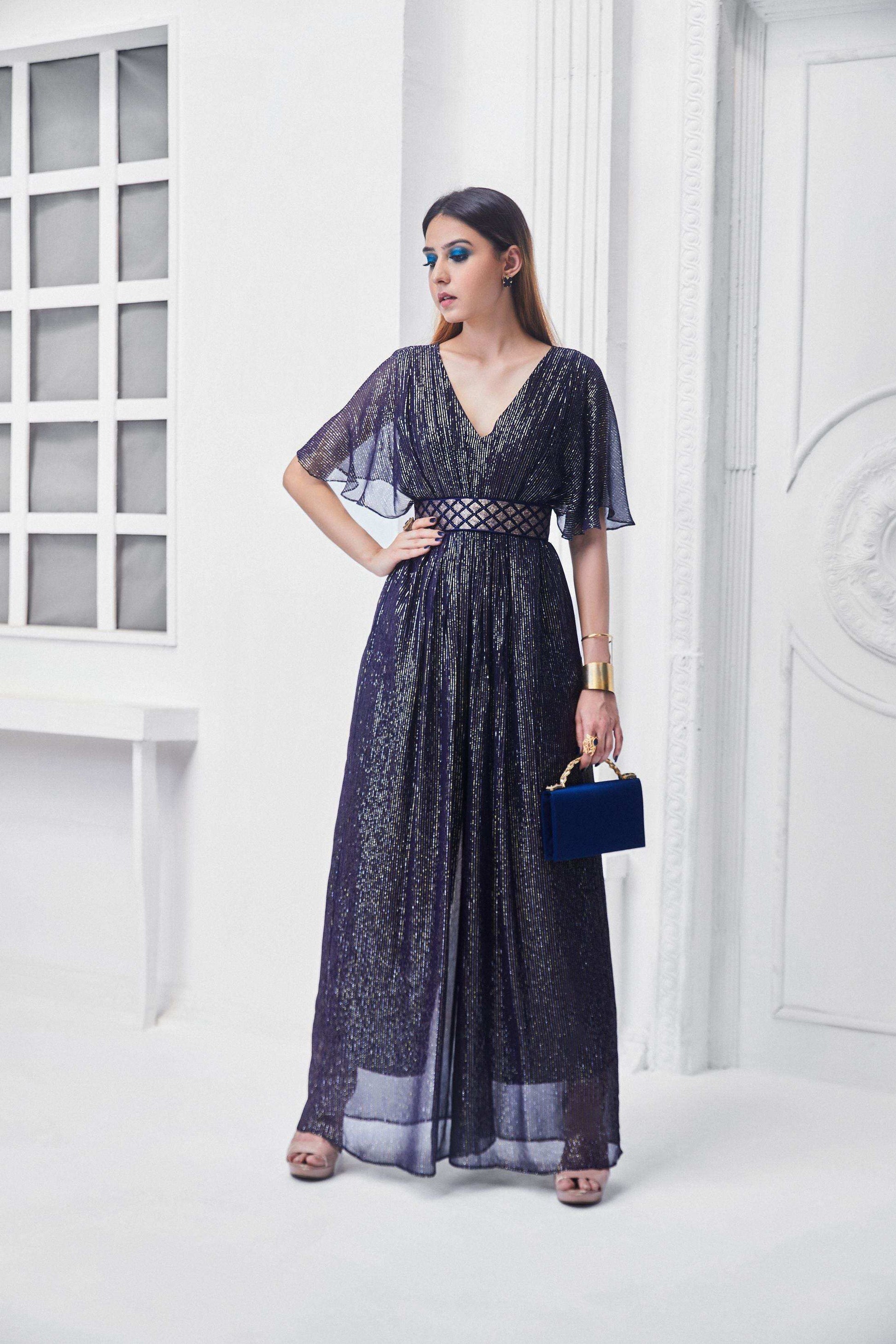 Christina Jumpsuit & Belt- Blue - Monk & Mei