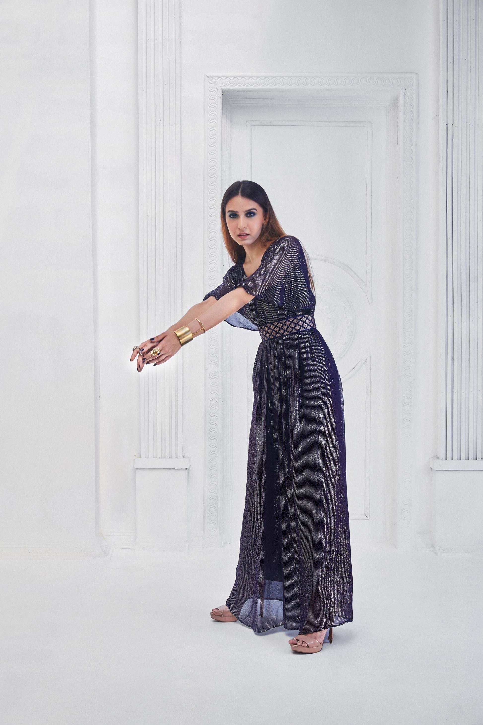 Christina Jumpsuit & Belt- Blue - Monk & Mei