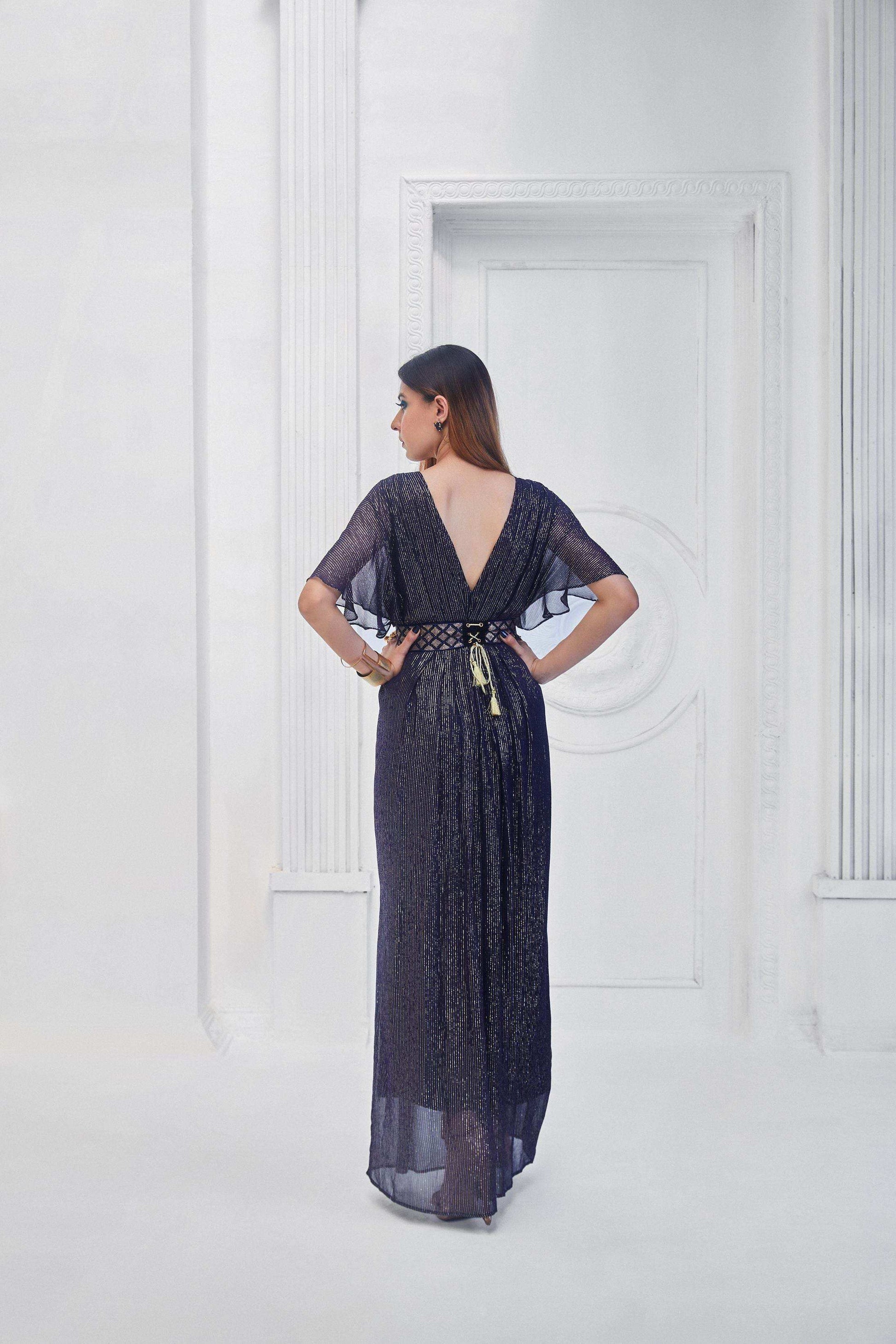 Christina Jumpsuit & Belt- Blue - Monk & Mei