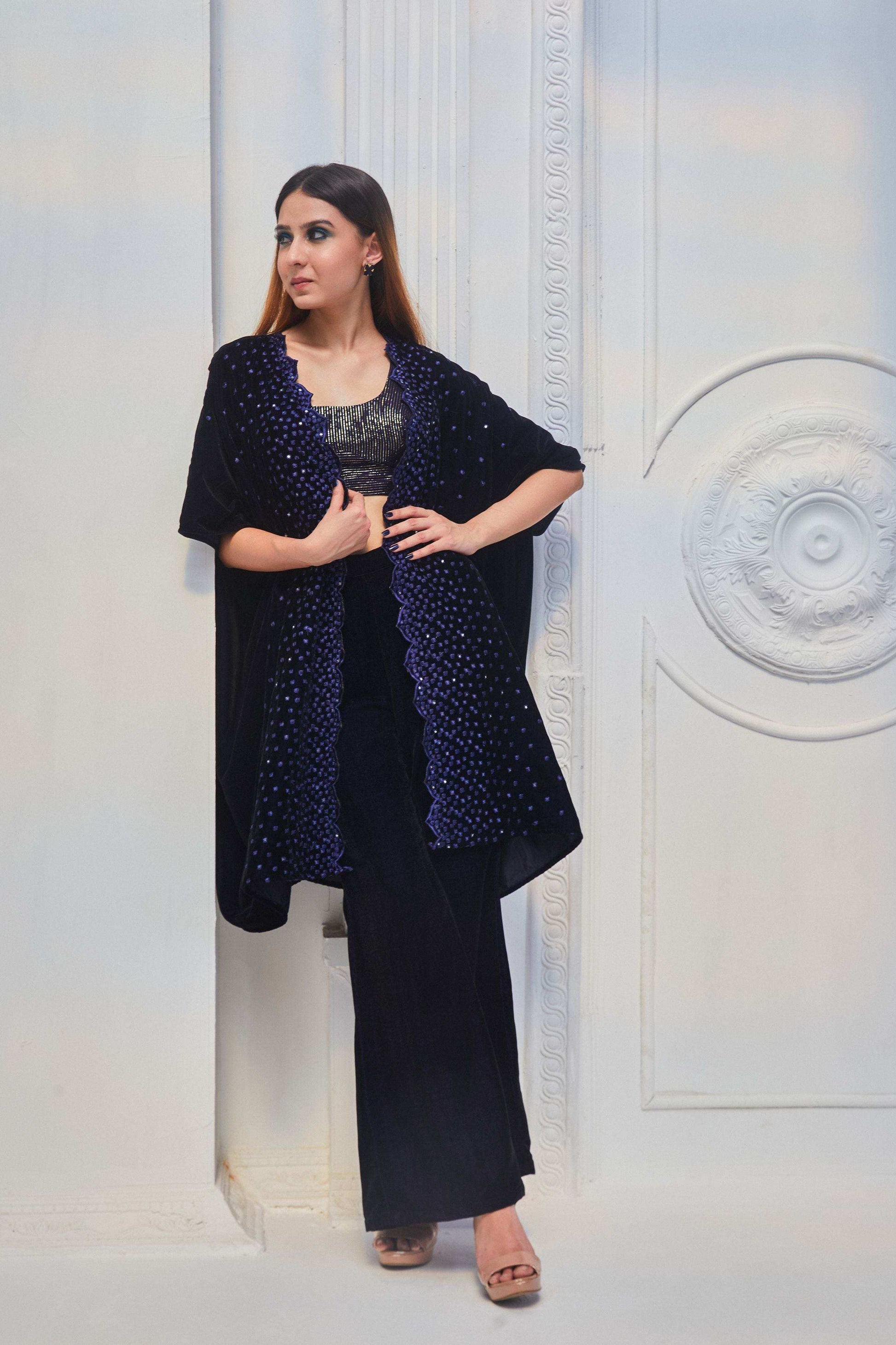 Alice Kaftan, Blouse and Pant- Blue - Monk & Mei