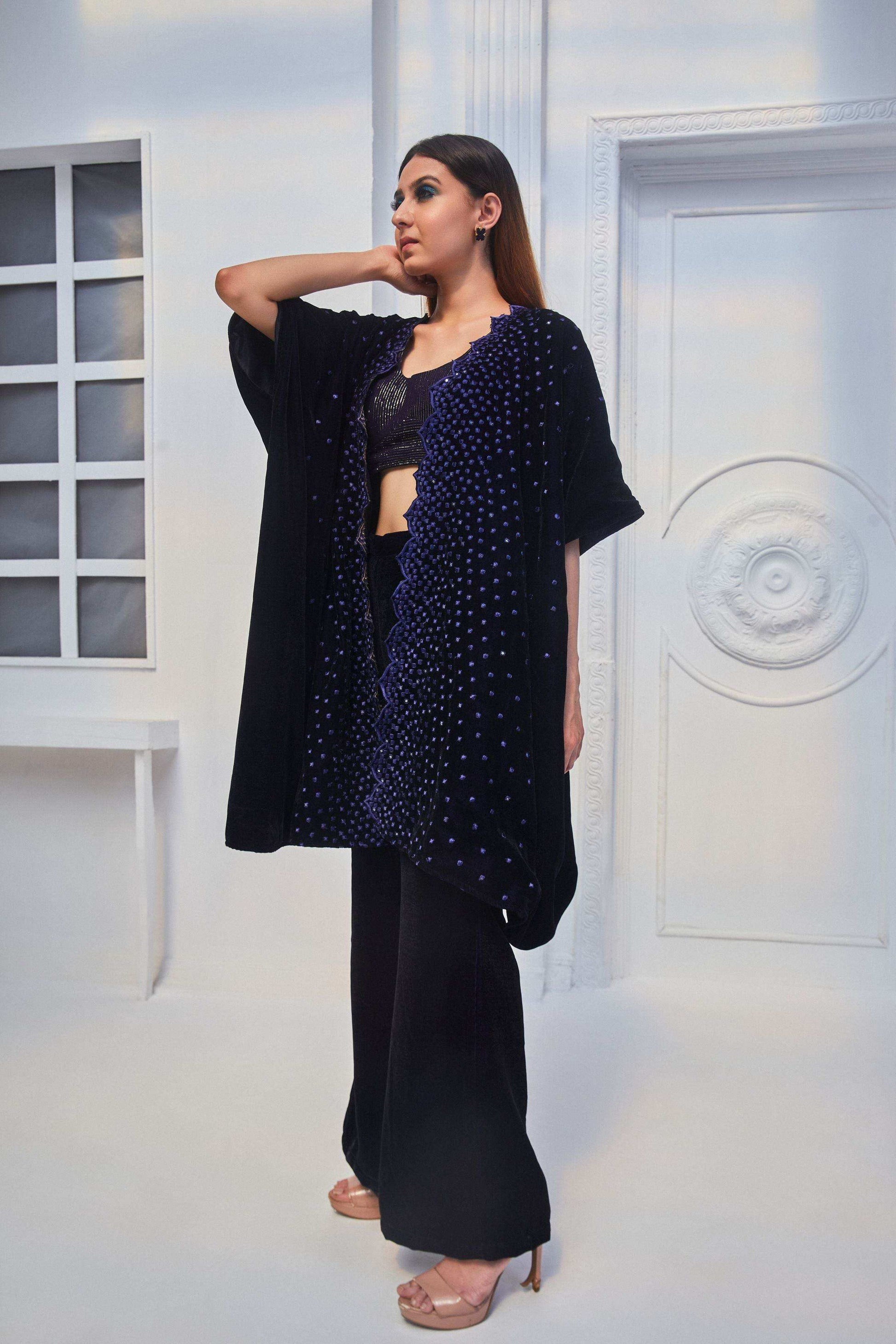 Alice Kaftan, Blouse and Pant- Blue - Monk & Mei