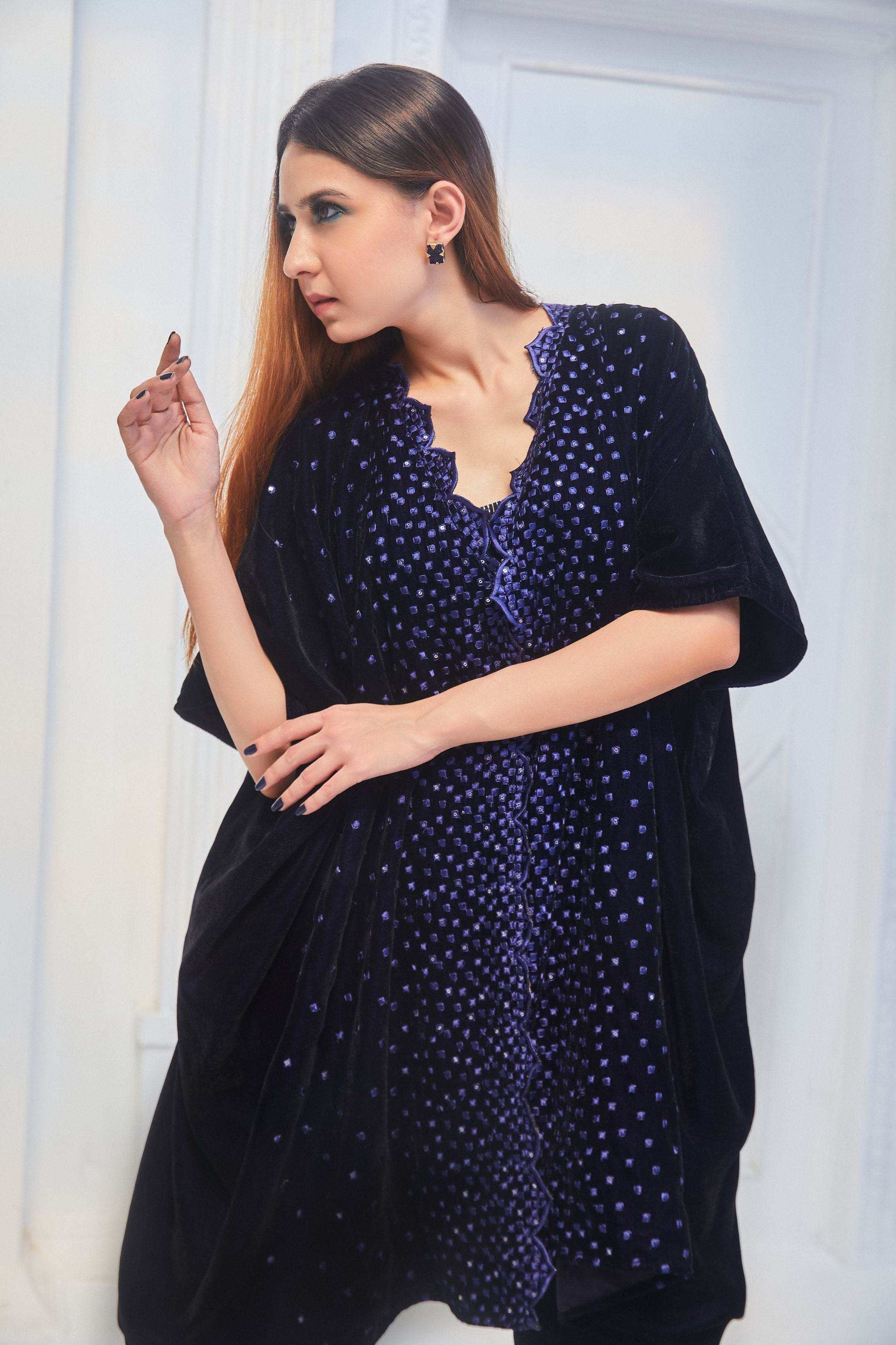 Alice Kaftan, Blouse and Pant- Blue - Monk & Mei