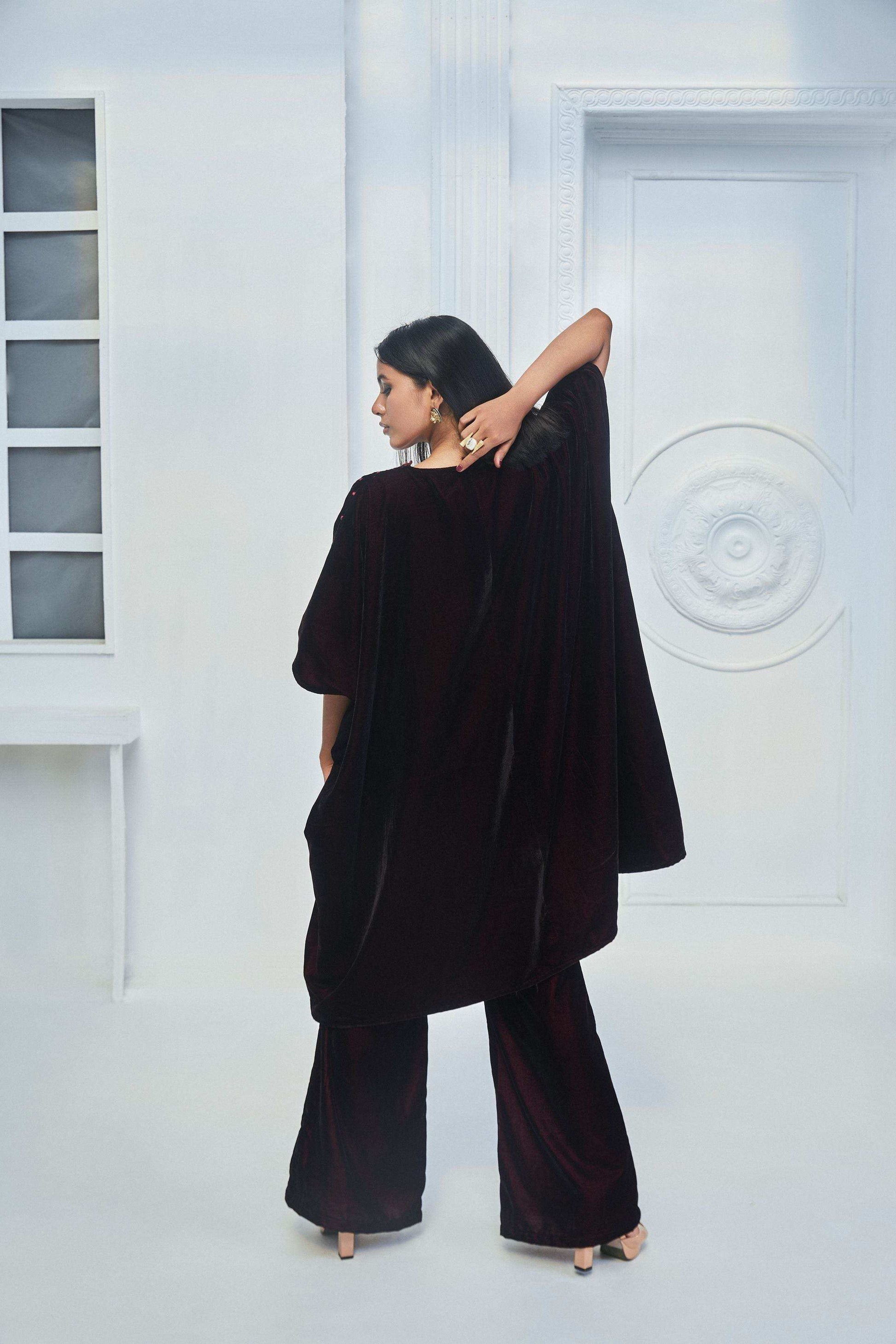 Alice Kaftan, Blouse and Pant- Wine - Monk & Mei