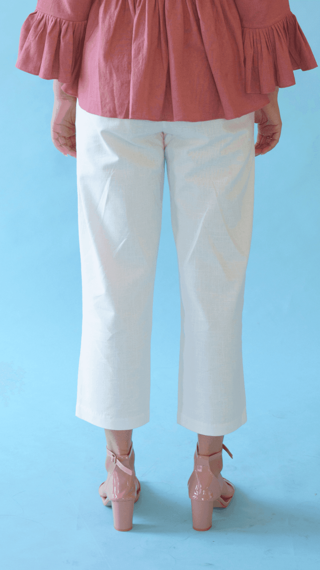 White Cotton PANTS - Monk & Mei