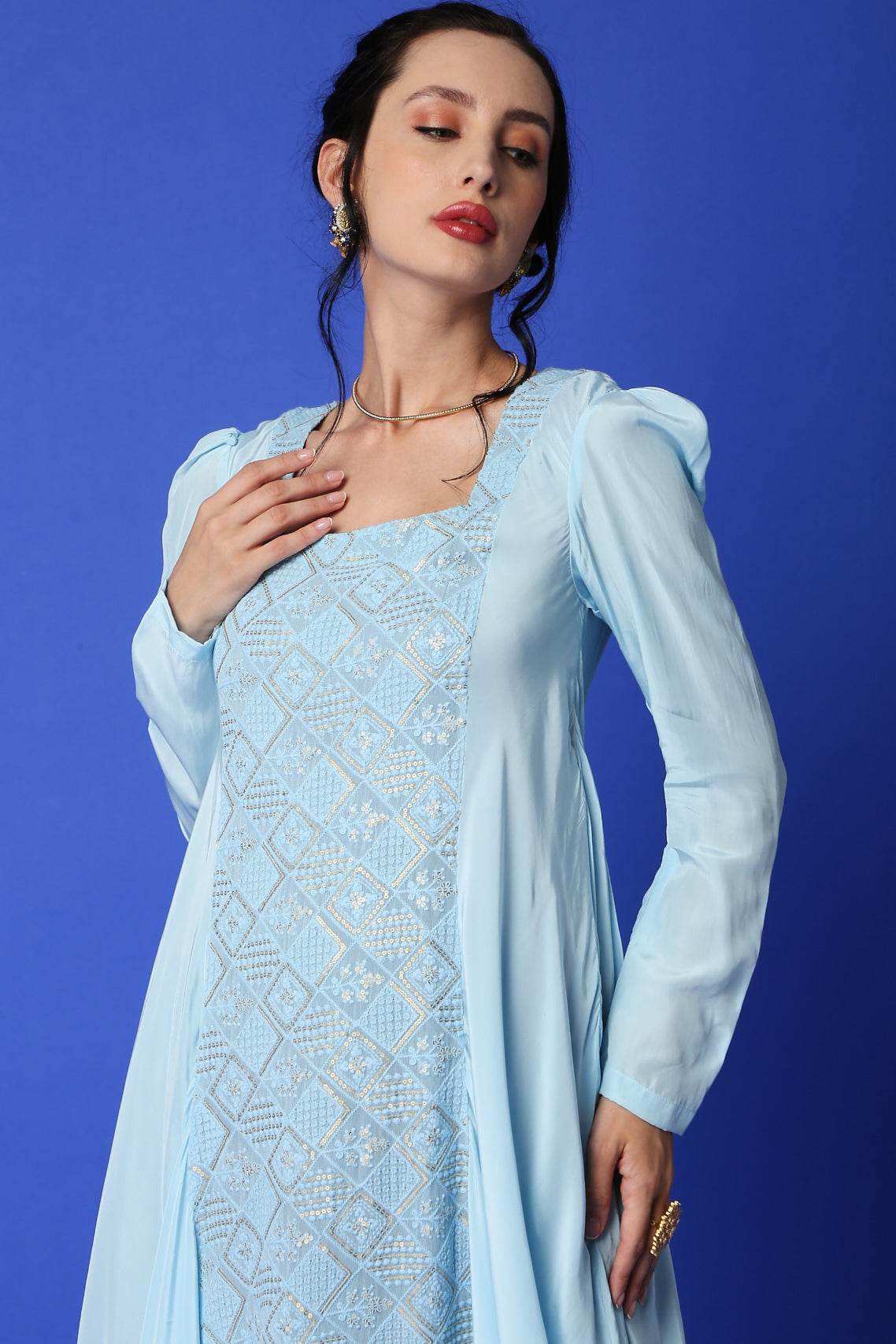 Fatima Chikankari Cowl Dress - Monk & Mei