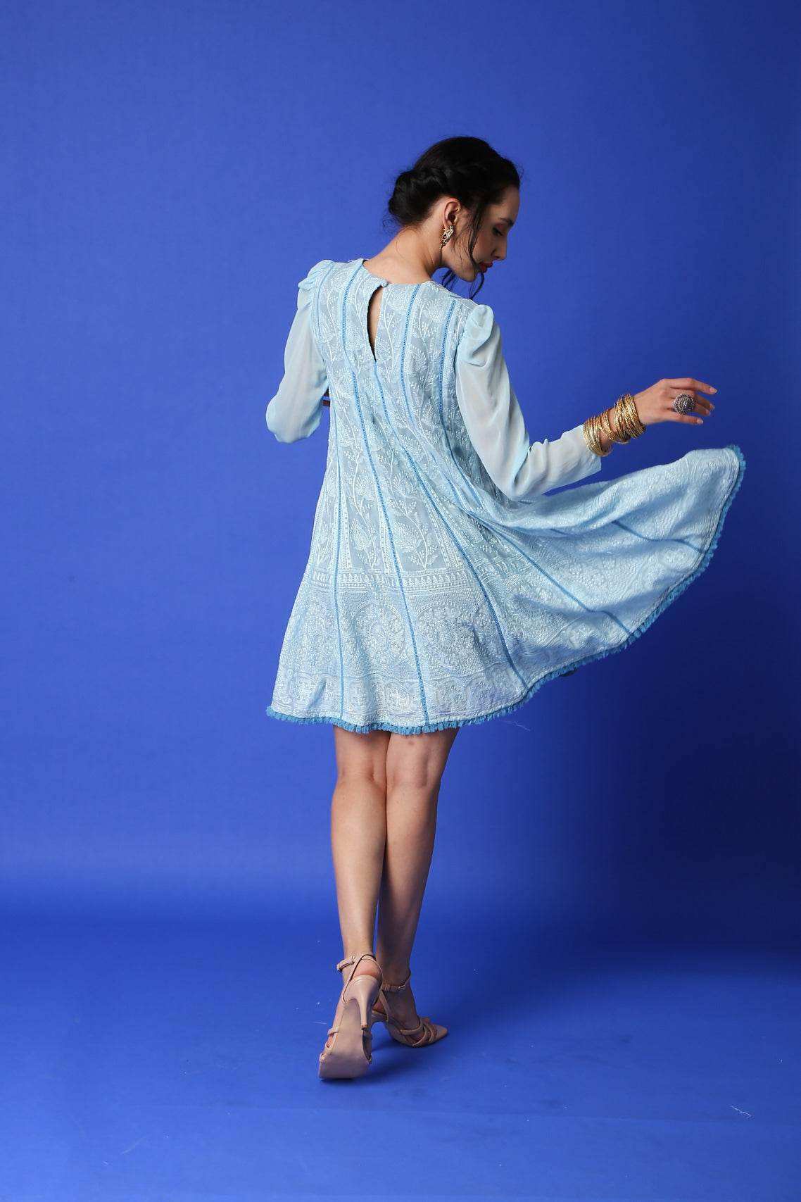 Rukhsar Chikankari Anarkali Kurta/ Dress - Monk & Mei