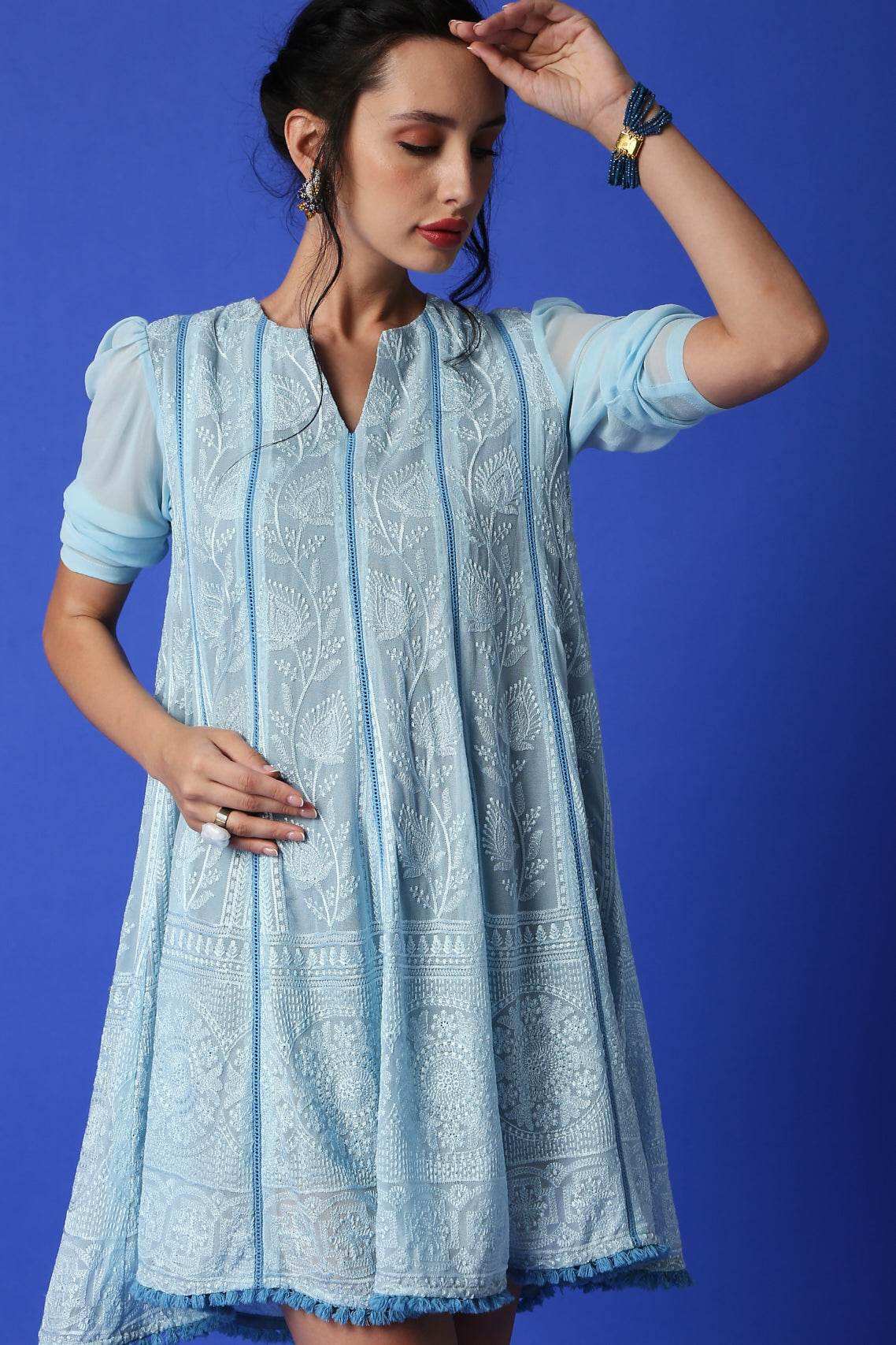 Rukhsar Chikankari Anarkali Kurta/ Dress - Monk & Mei