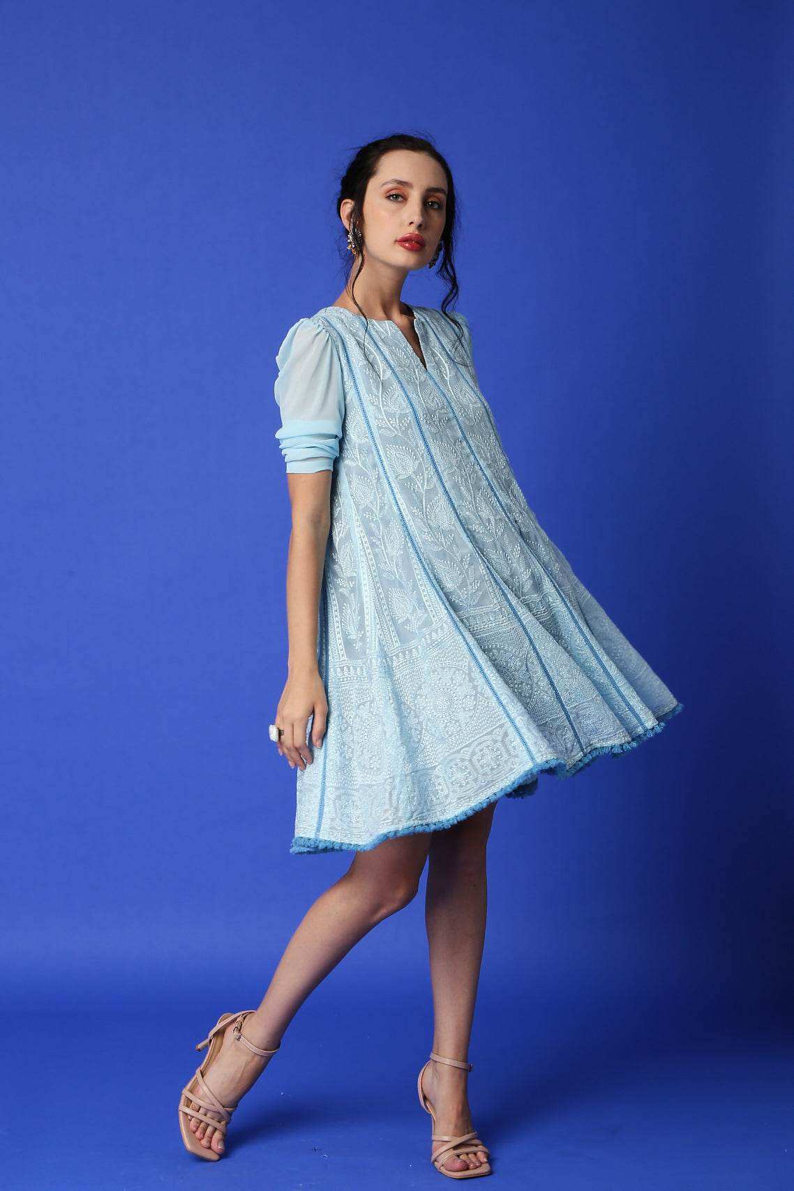 Rukhsar Chikankari Anarkali Kurta/ Dress - Monk & Mei