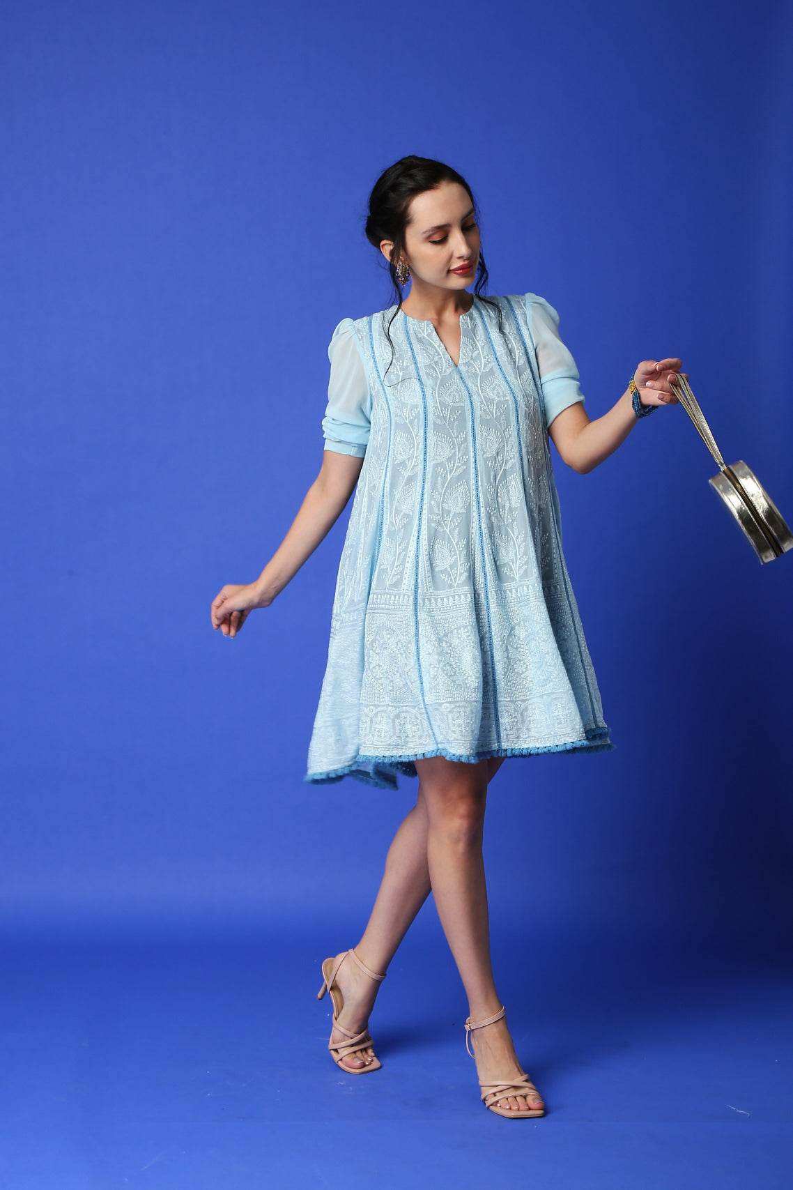 Rukhsar Chikankari Anarkali Kurta/ Dress - Monk & Mei