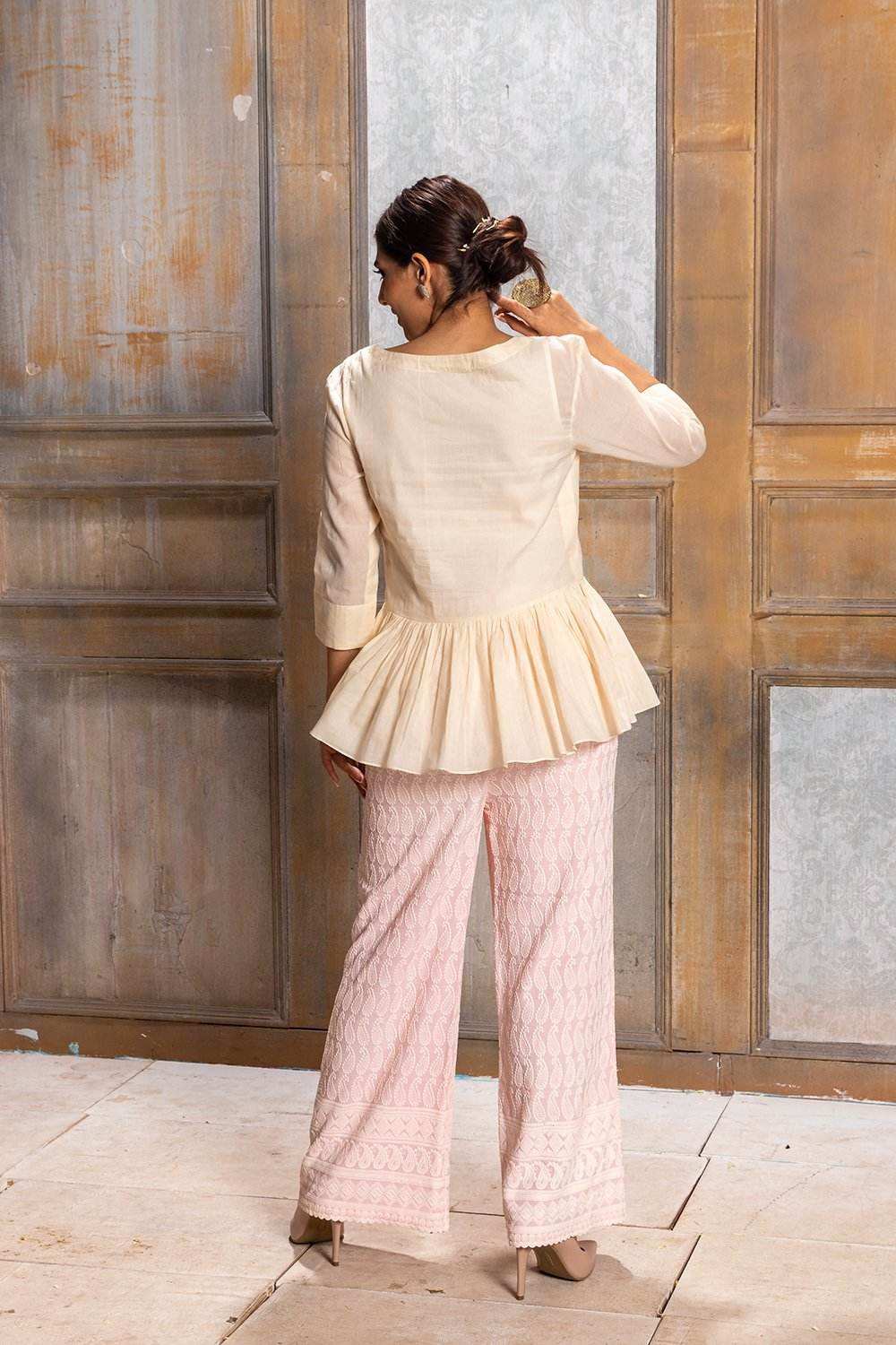 Seher-Gathered Top with Pant - Monk & Mei