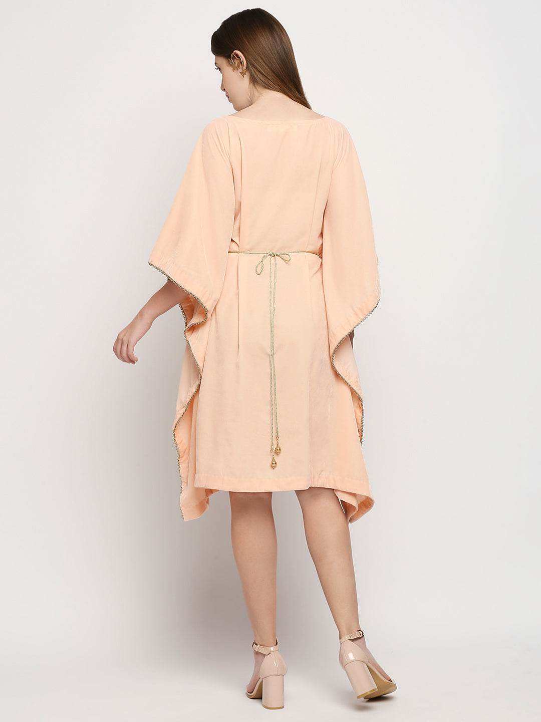 Nuuh Kaftan with Belt - Peach pink - Monk & Mei